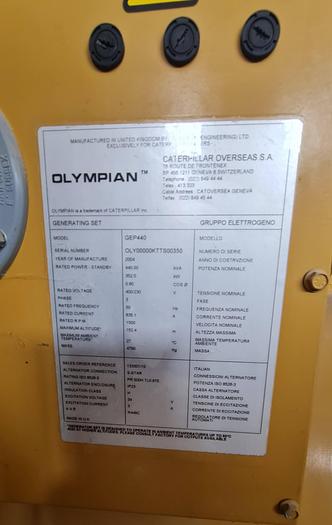 Usato Gruppo Elettrogeno, 2004 Olympian Caterpillar GEP440
