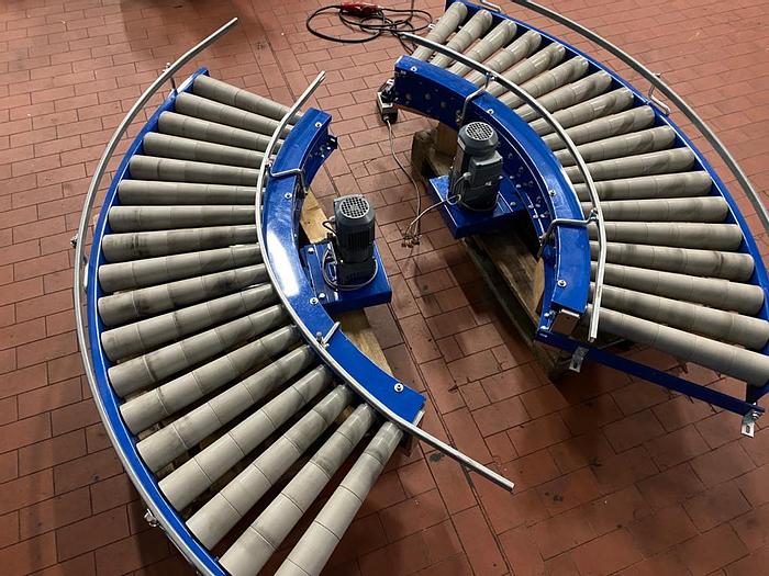 Gebraucht Rollenbahnkurve 90° mit Seitenführung Fördertechnik Kurve Rollen