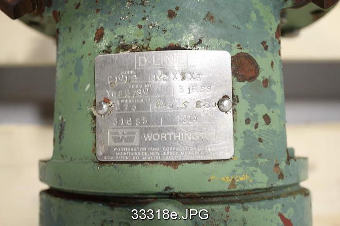 Used Worthington D1 01,2 1x2x6 Pump #33318