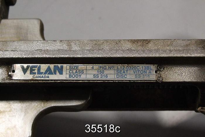 Used Velan L12-0320C-13BL 4" Hand Operated Knife Gate Valve #35518