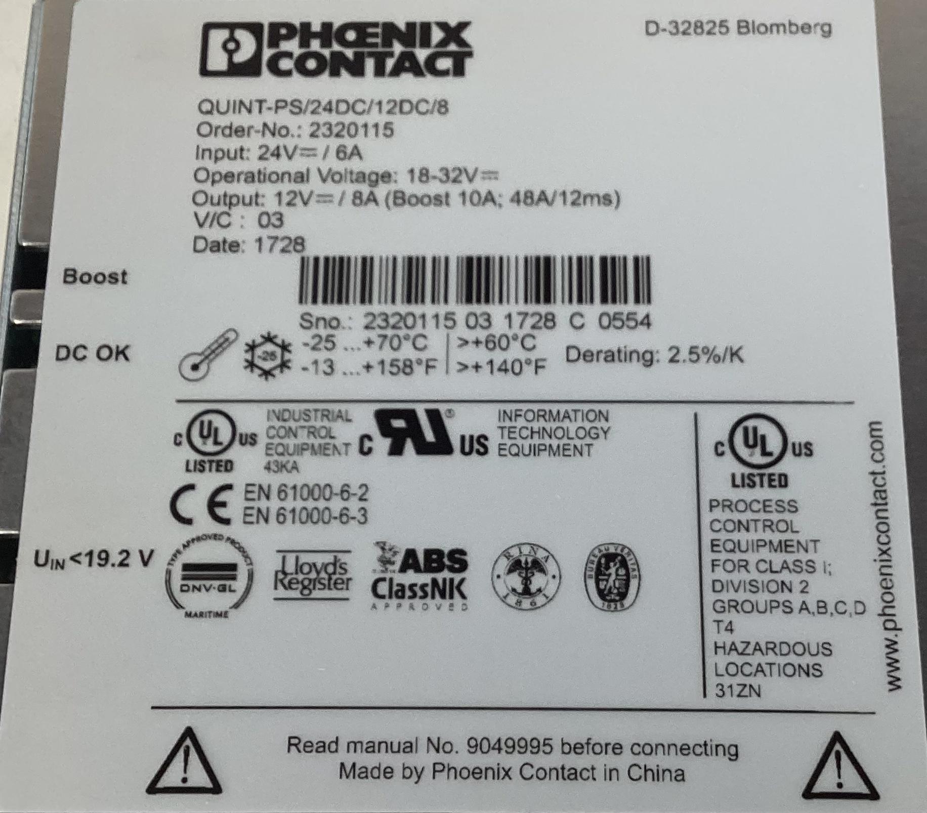 Power Supply Module, 12-24VDC