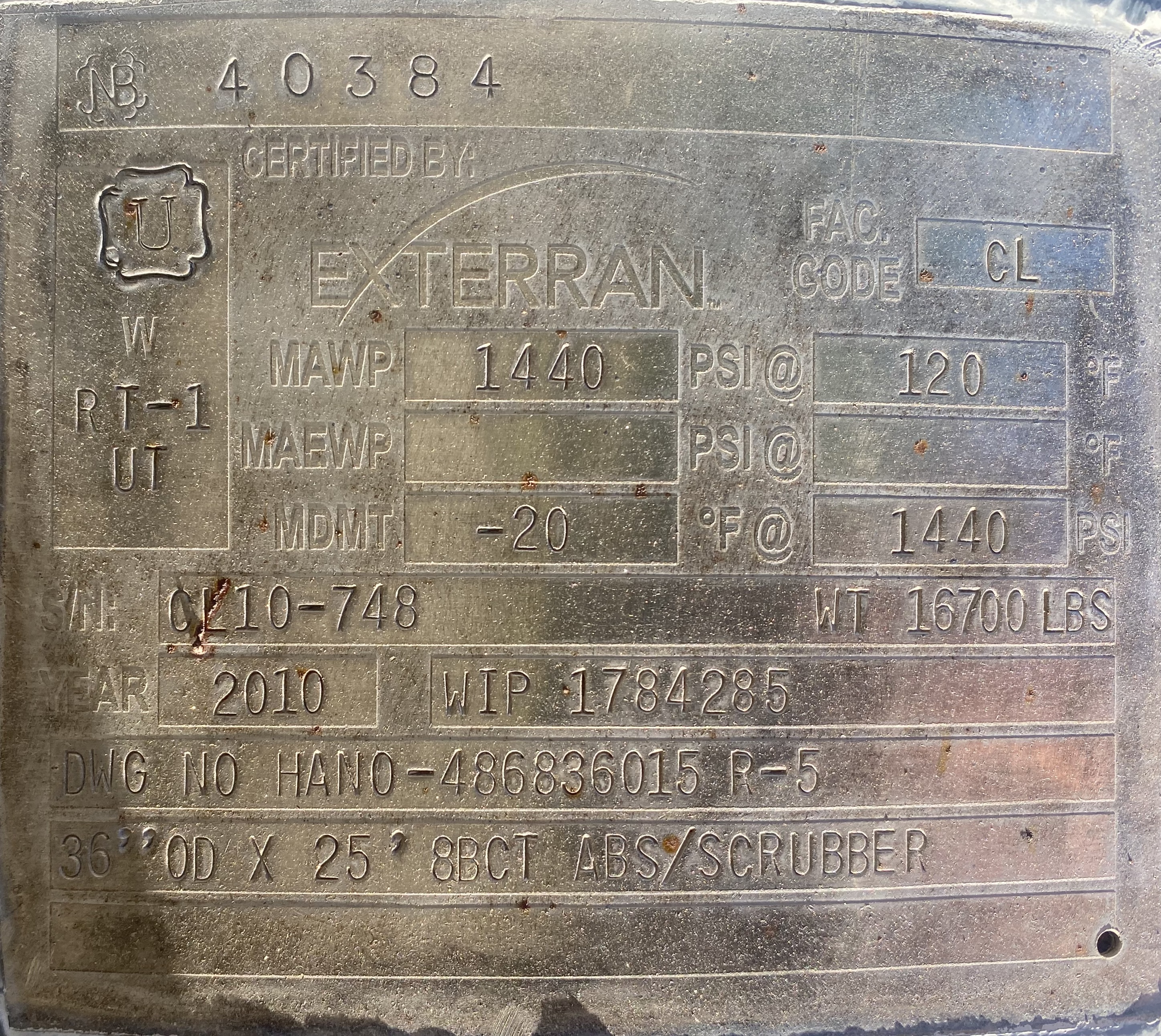 Used Contactor, 36" x 25', 1440#