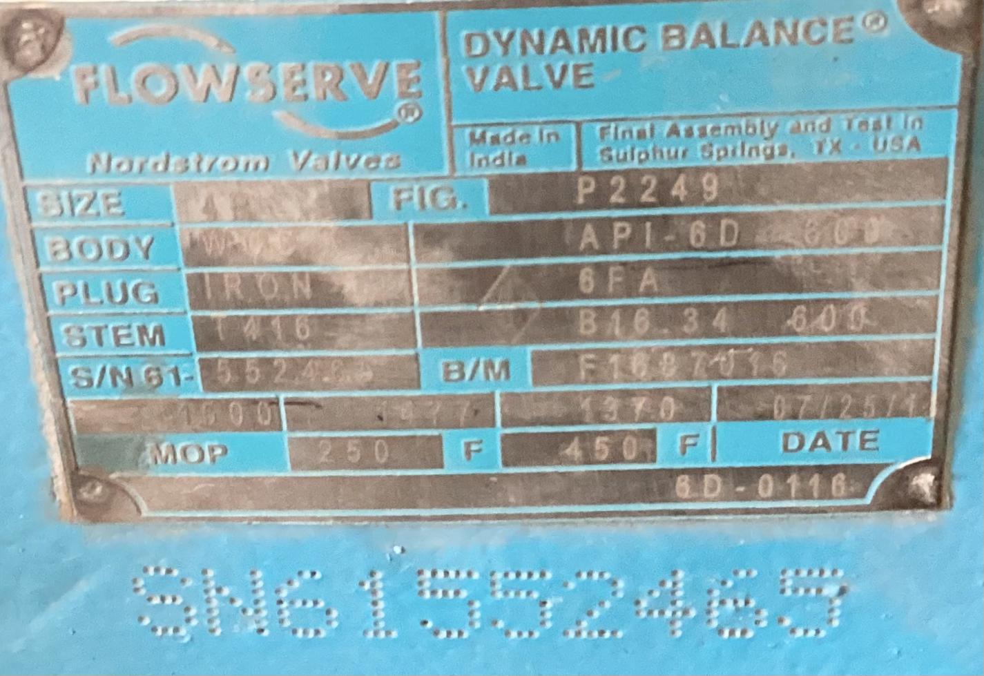 Valve, Plug, Flange, 4", 1500#