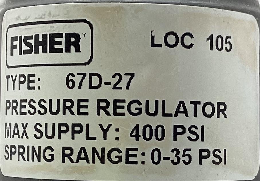 Regulator, Fisher, 1/2", 0-35#