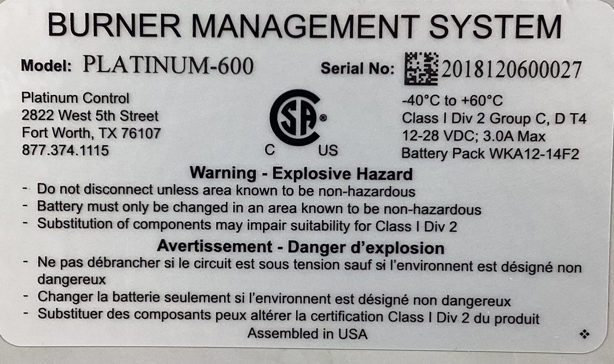 Platinum 600 Ignition Management System