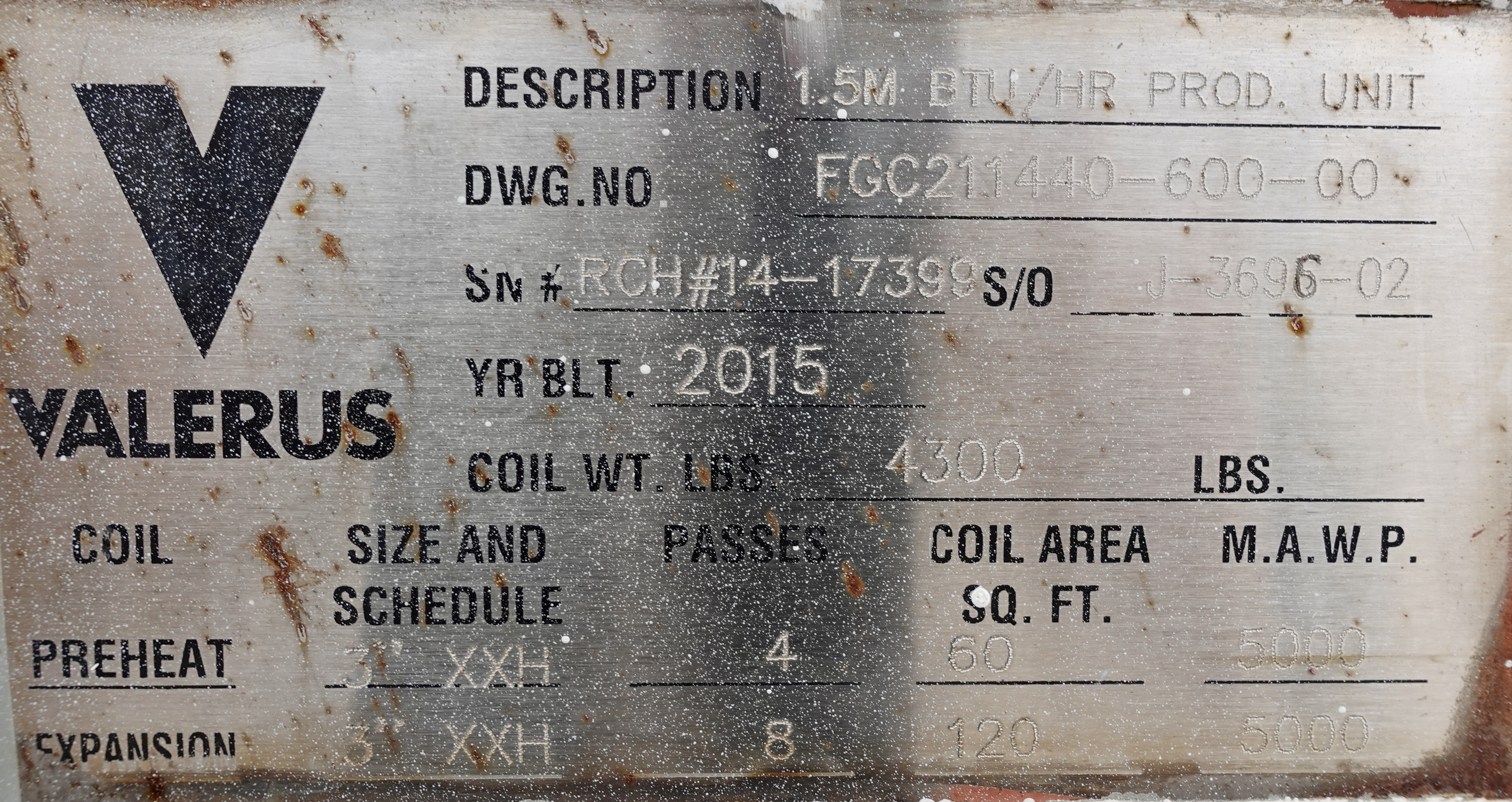 Used Line Heater, 1.5 mmbtu, 3", 5000#