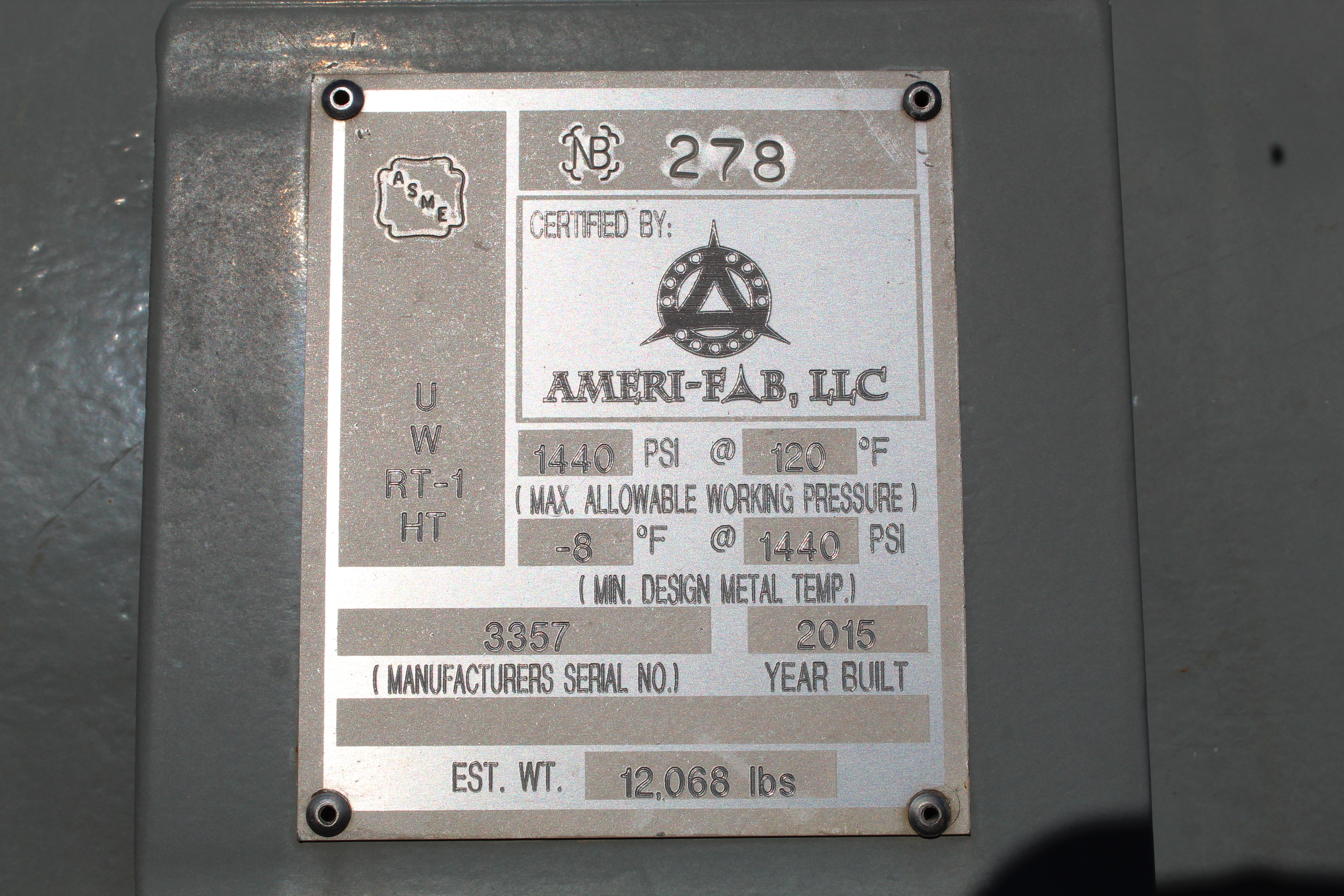 Used 2015 Ameri-Fab 48"x10', 1440#