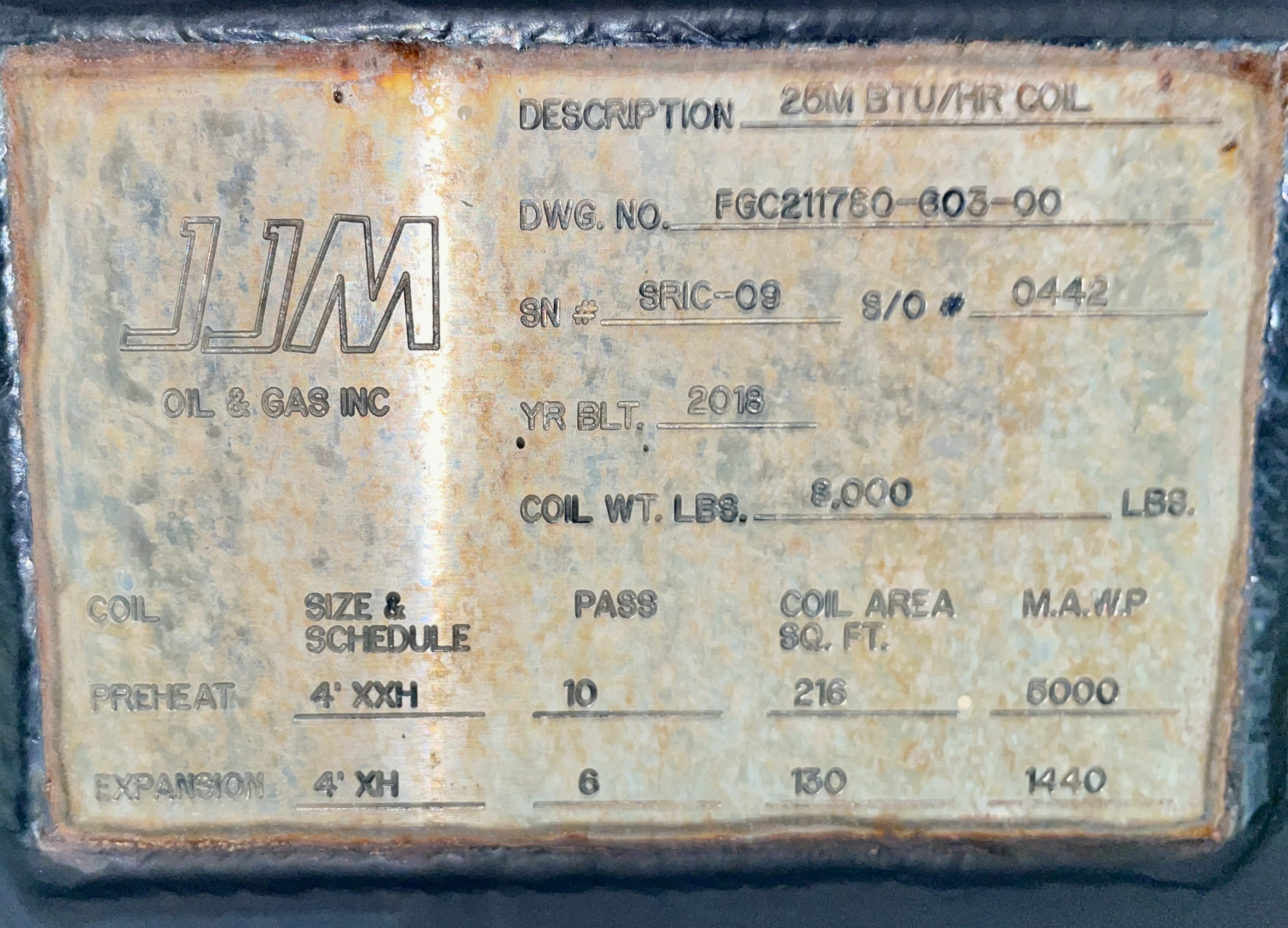 Used Line Heater, 2.5 mmbtu, 4", 5000#