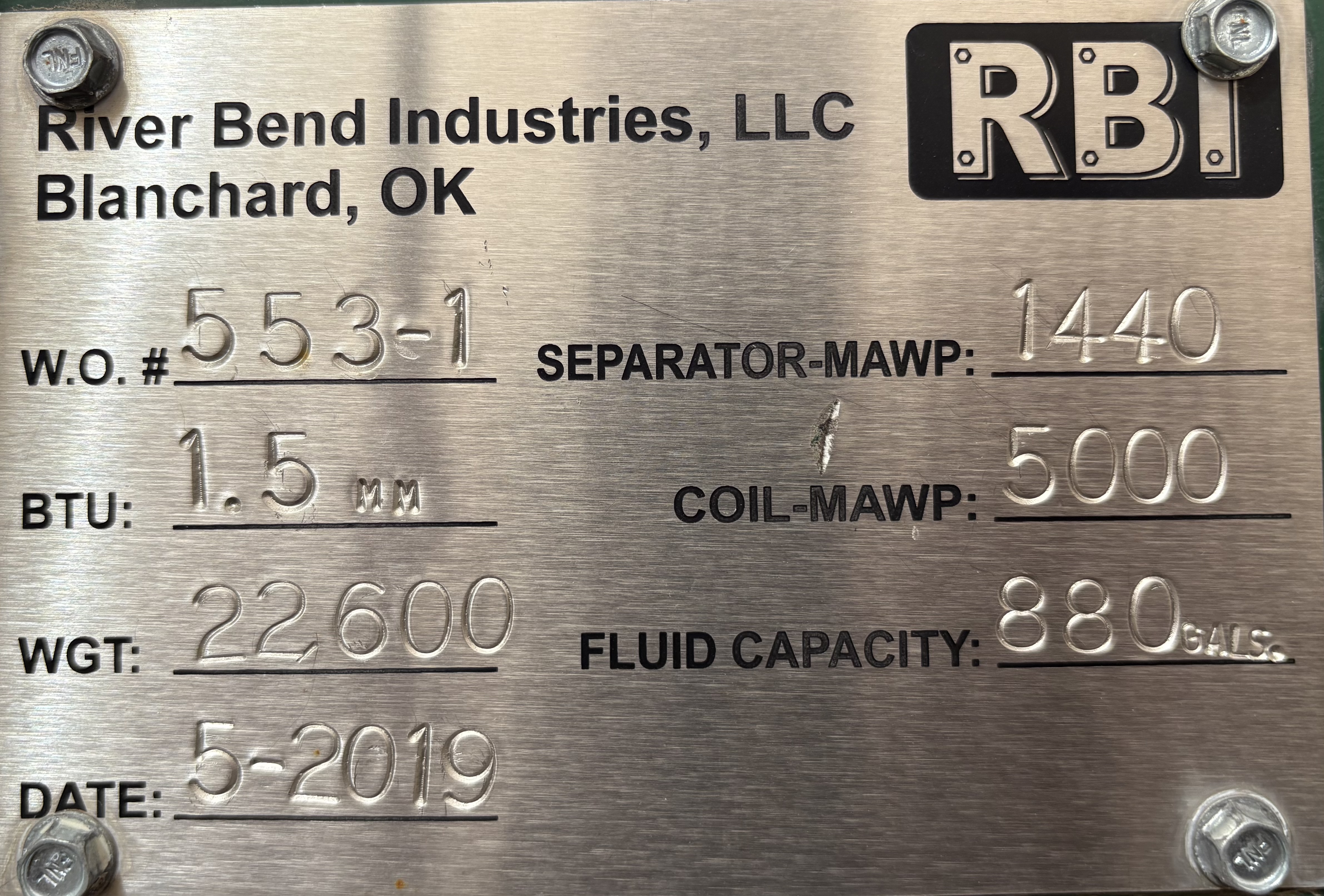 GPU, Single, 30"x8', 1440, 1.5 mmbtu