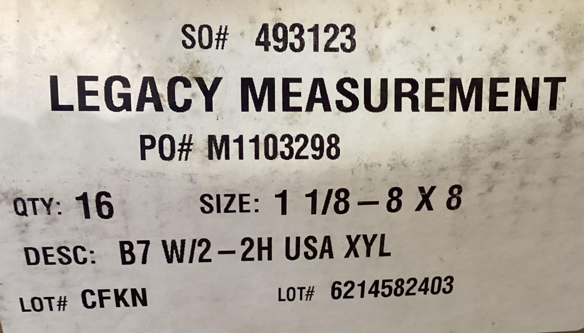 Stud, THD, 1 1/8"-8 x 8", Teflon