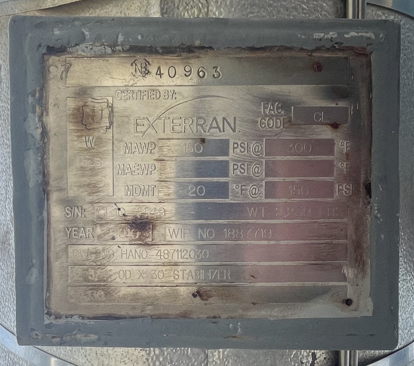 Used Stabilizer, 1000 bpd