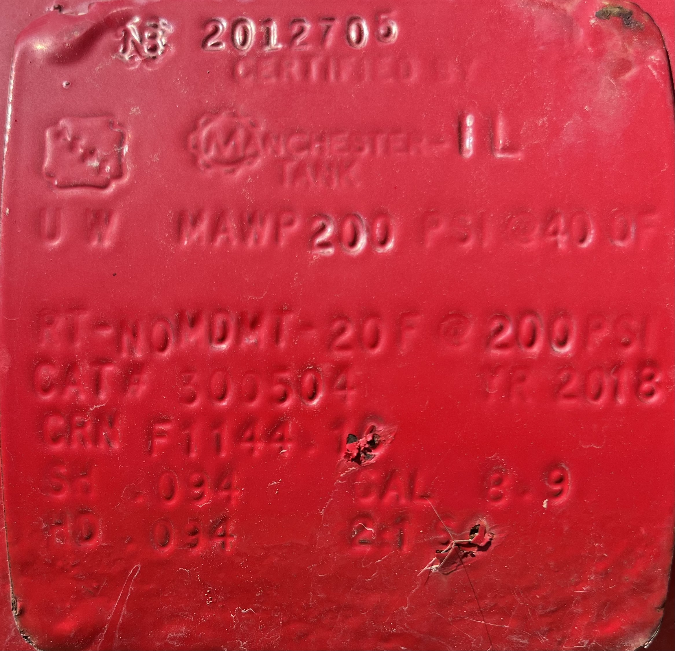 Used Blowcase, Horizontal, 8.9 gal, 200#