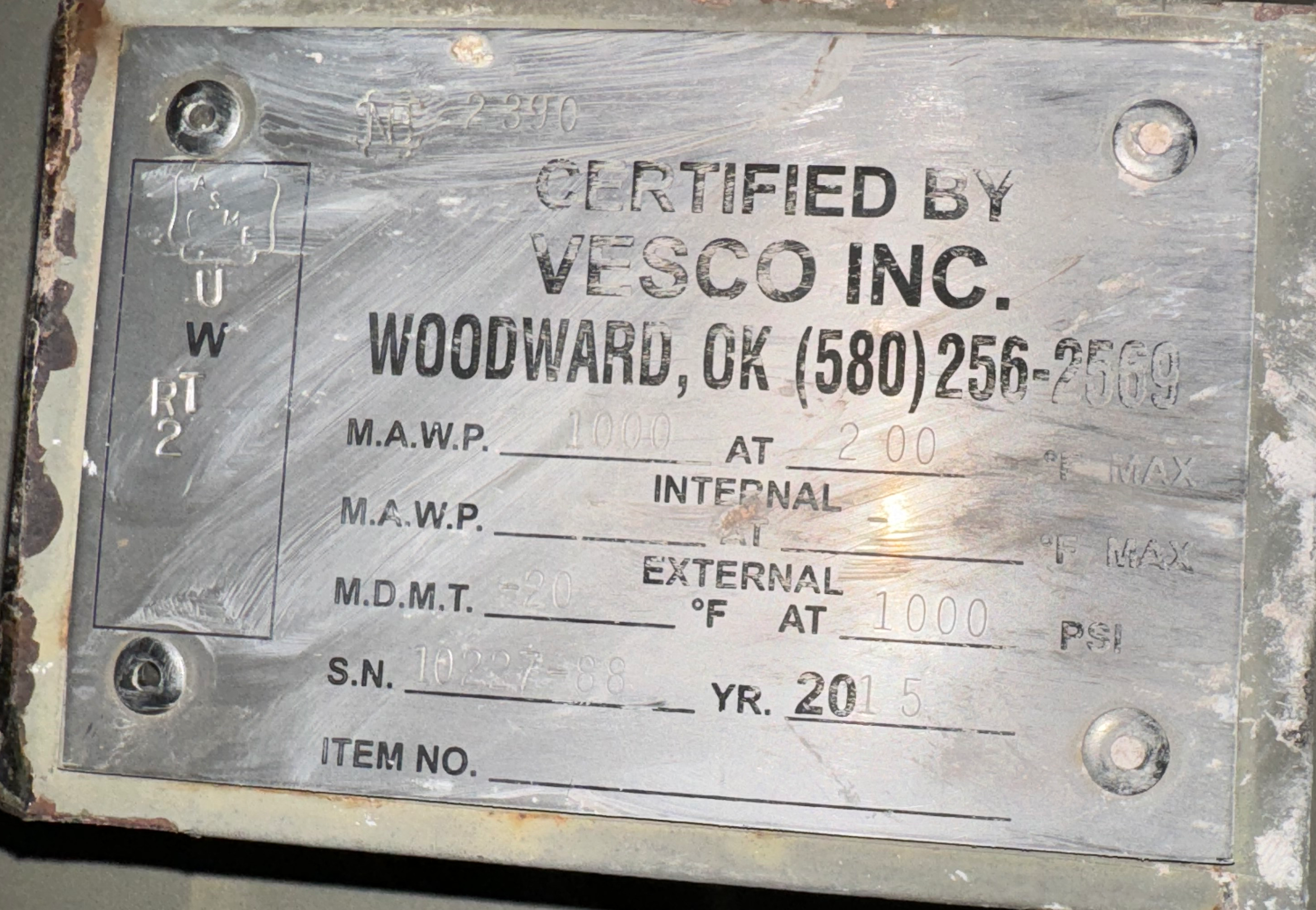 Used Separator, Vertical, 48"x10', 1000#