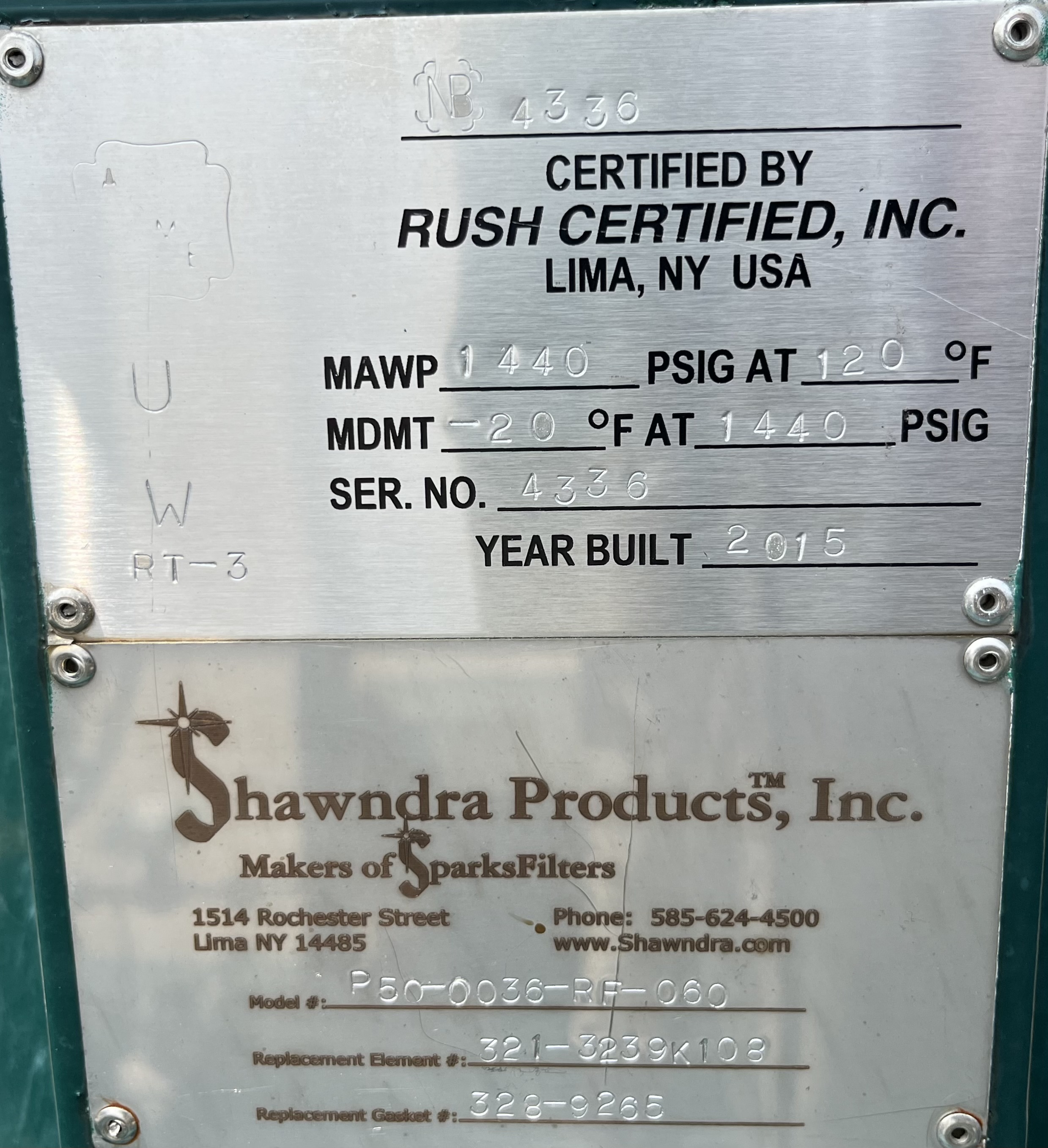 Used Filter Separator, Horizontal, 24"x12'6", 1440#