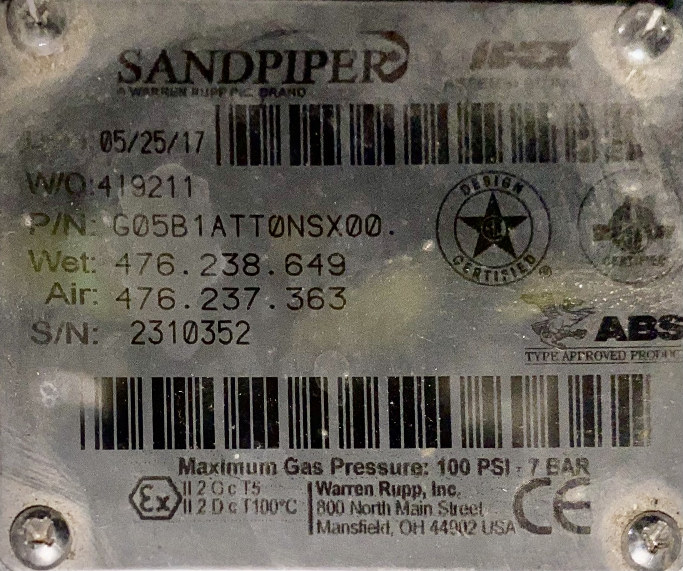 Used Pump, Pneumatic, 15GPM, 1/2"NPT(Lot of 13)