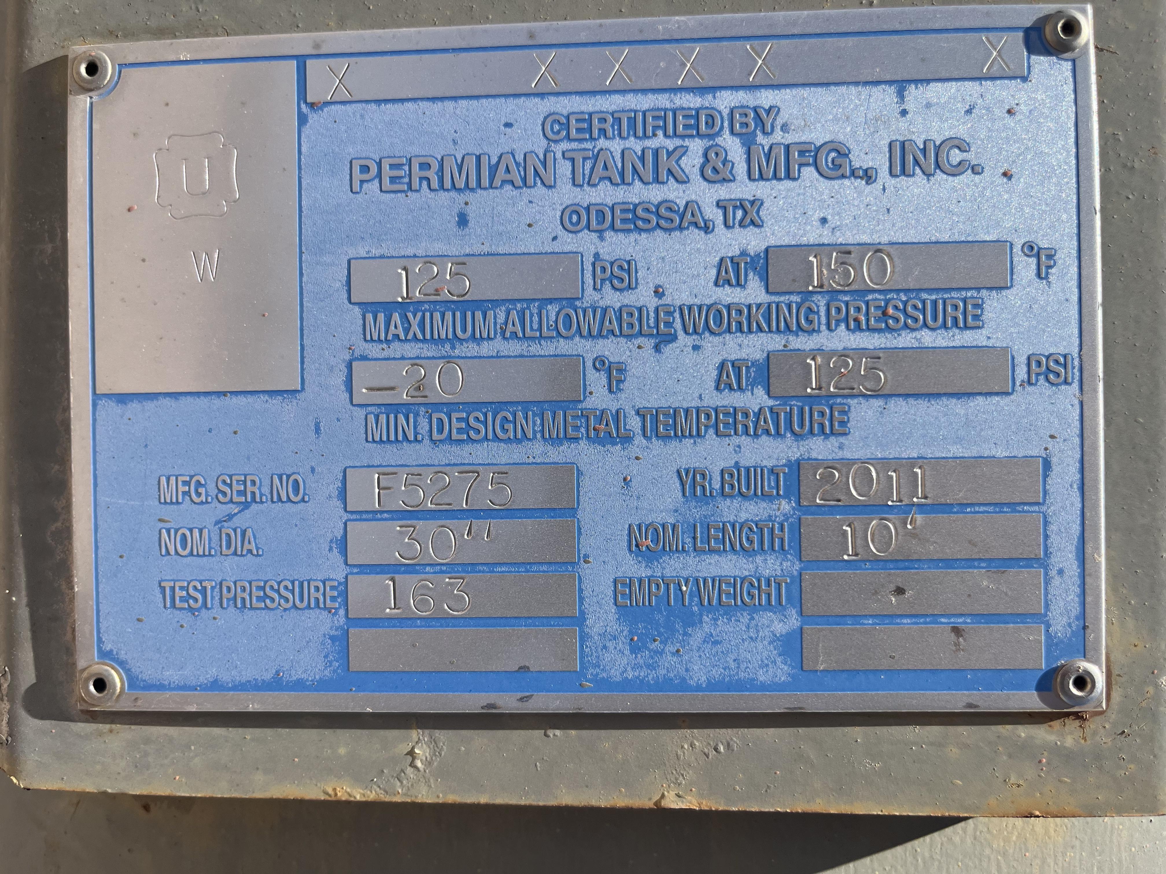 Used Separator, Vertical, 2P, 30"x10', 125#