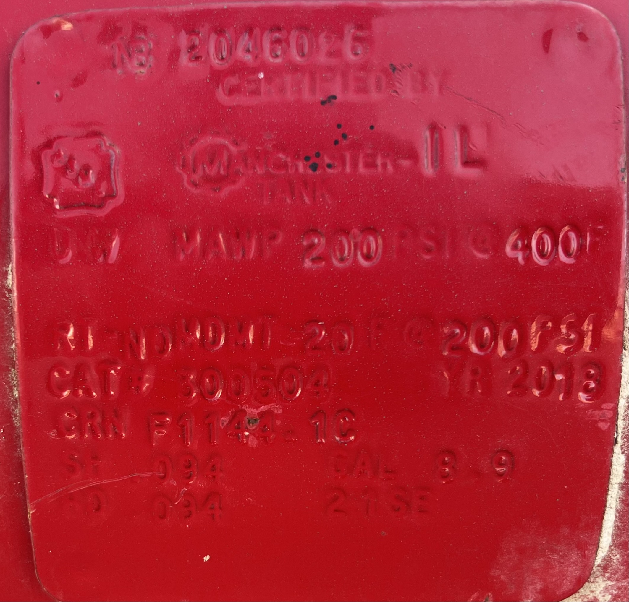 Used Blowcase, Horizontal, 8.9 gal, 200#