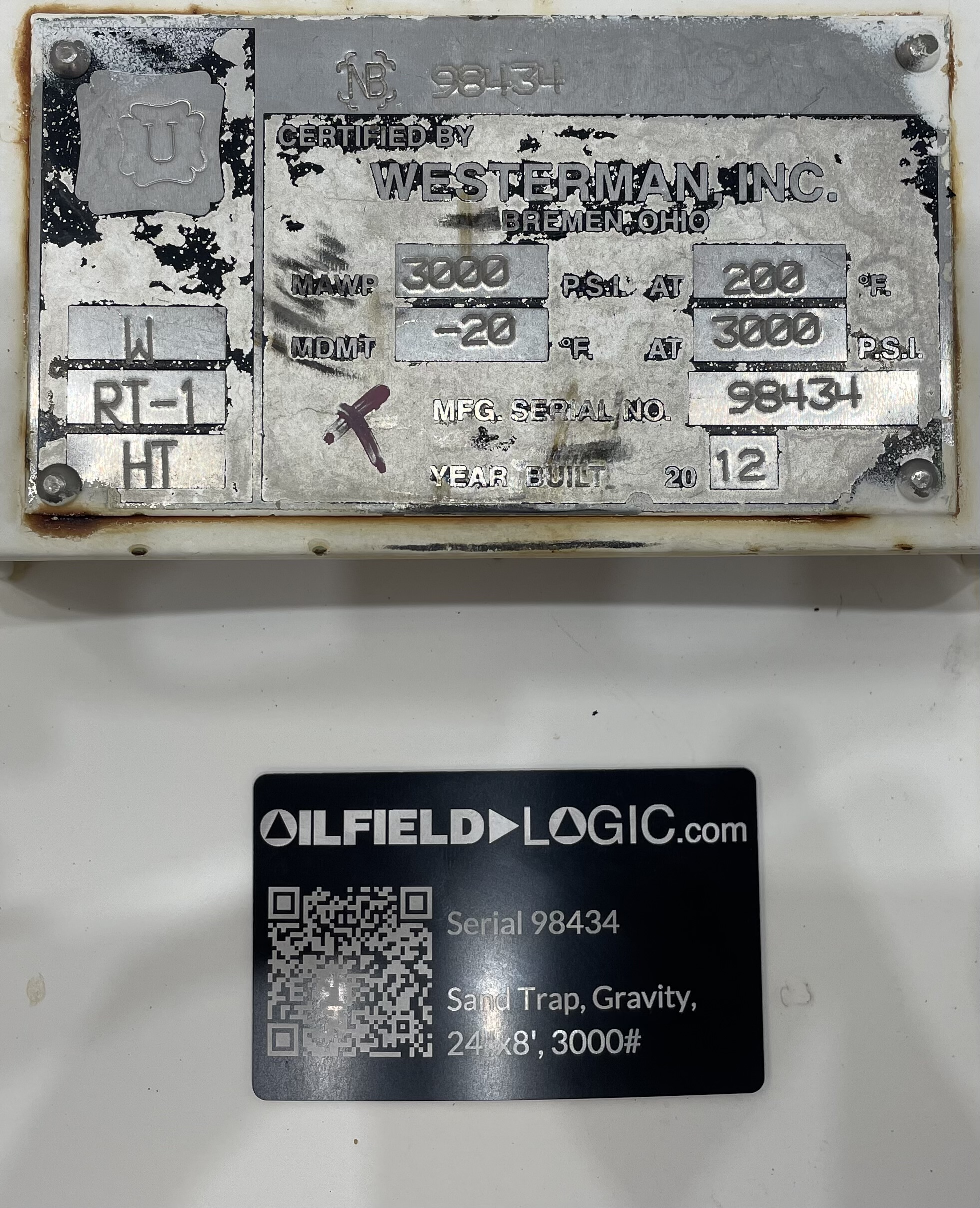 Used Sand Trap, Gravity, 24"x8', 3000#