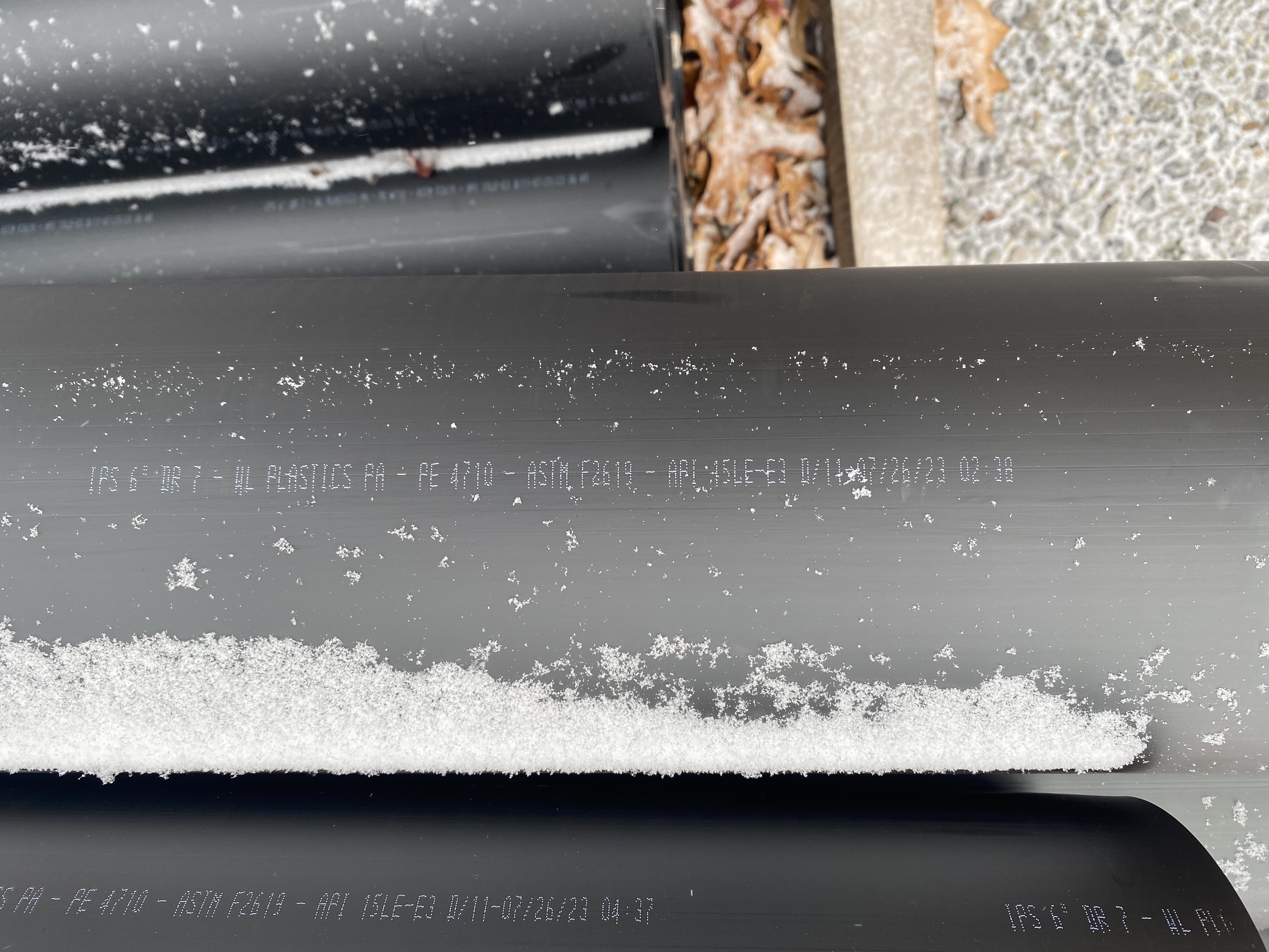 HDPE Pipe, IPS 6" DR 7, PE 4710, ASTM F 2619, API 15LE, 9,620'