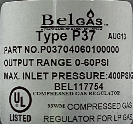 Regulator, Belgas, 1/4", 0-60#