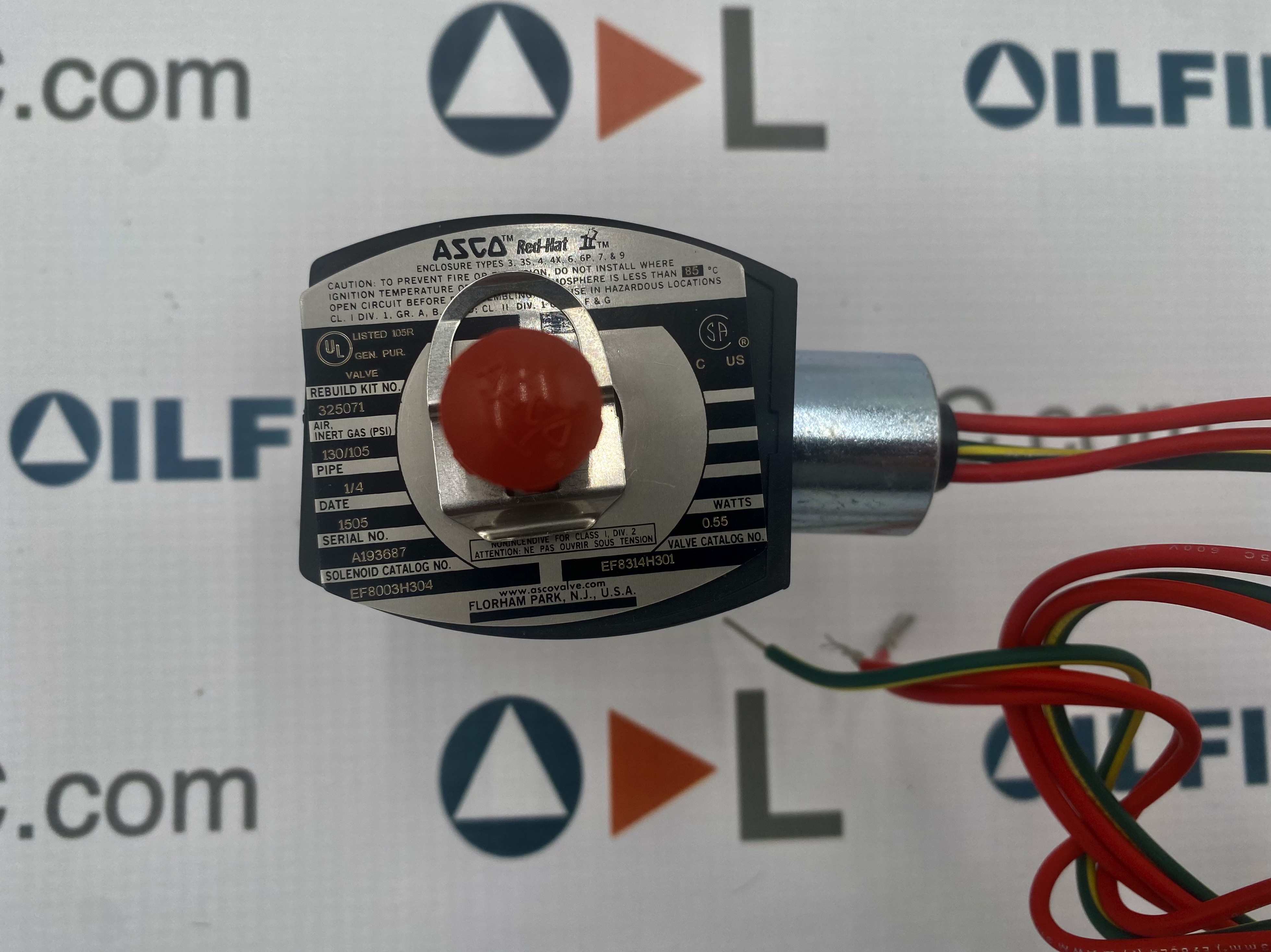 Valve, Solenoid, ASCO, .25 inch, EF831H301