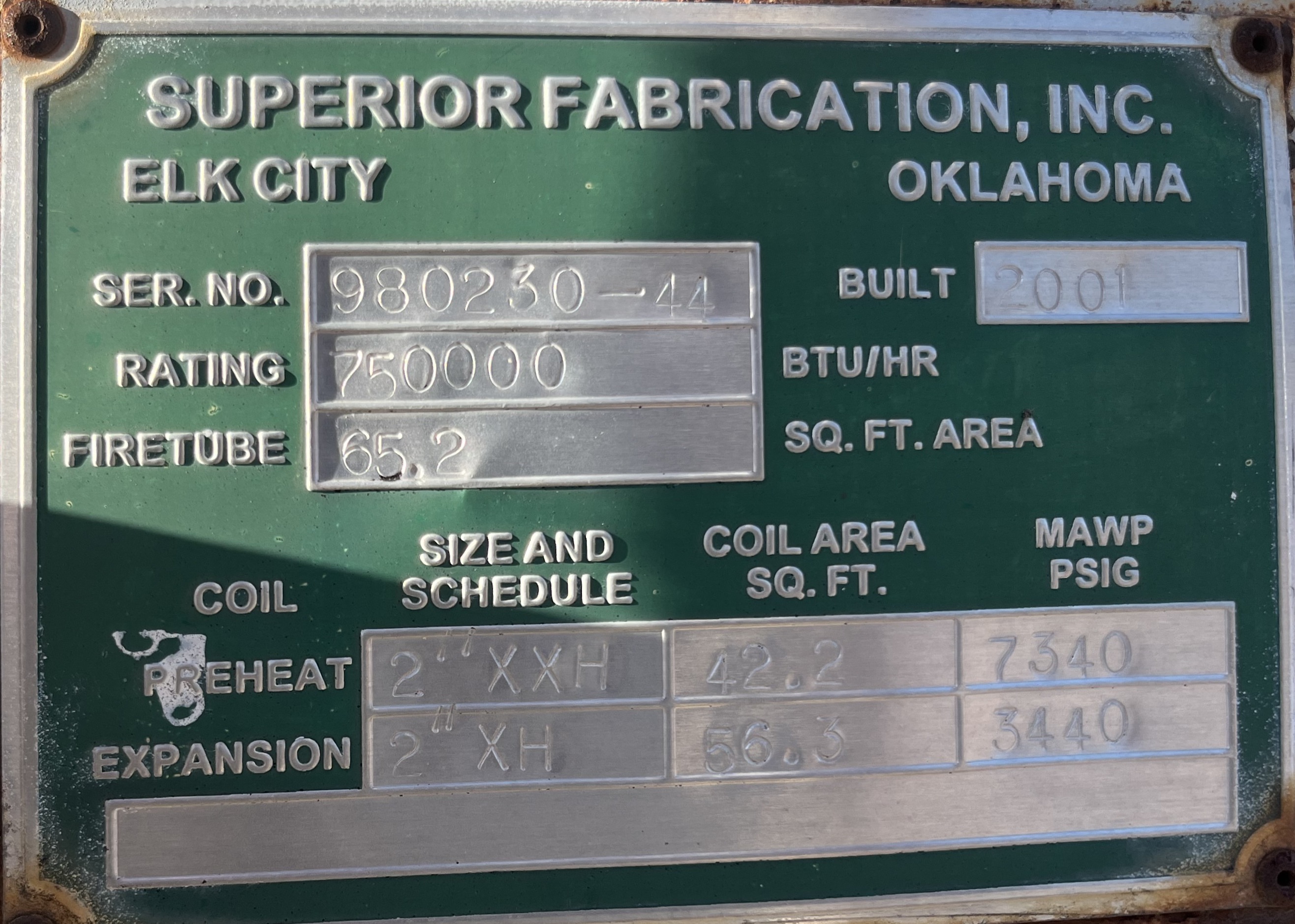 Used GPU, Single, 24"x10', 1440, 750 mbtu