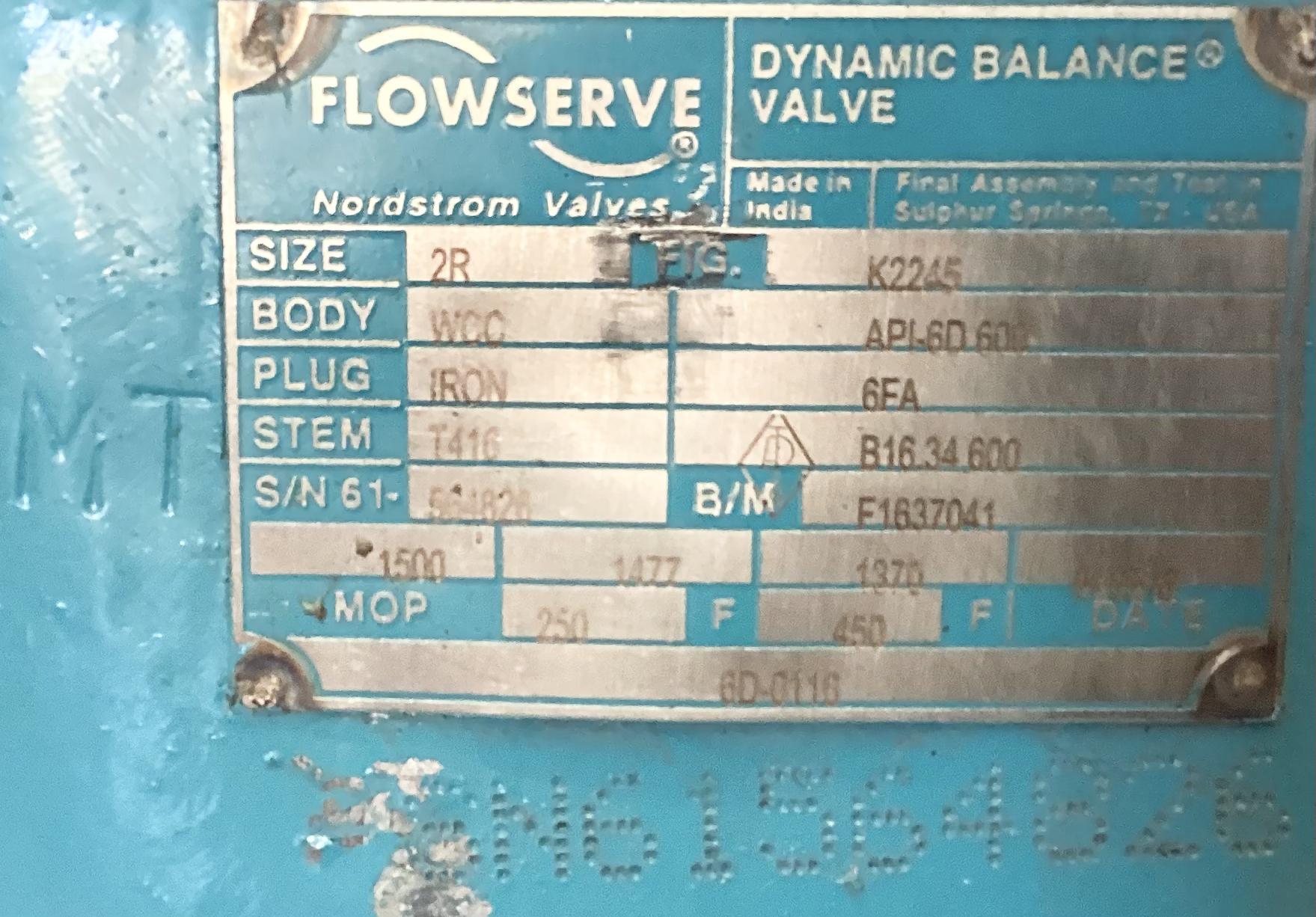 Valve, Plug, Flange, 2", 1500#