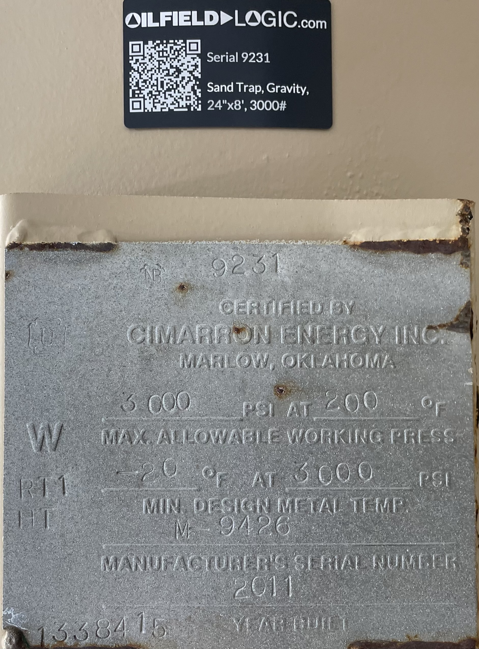 Used Sand Trap, Gravity, 24"x8', 3000#