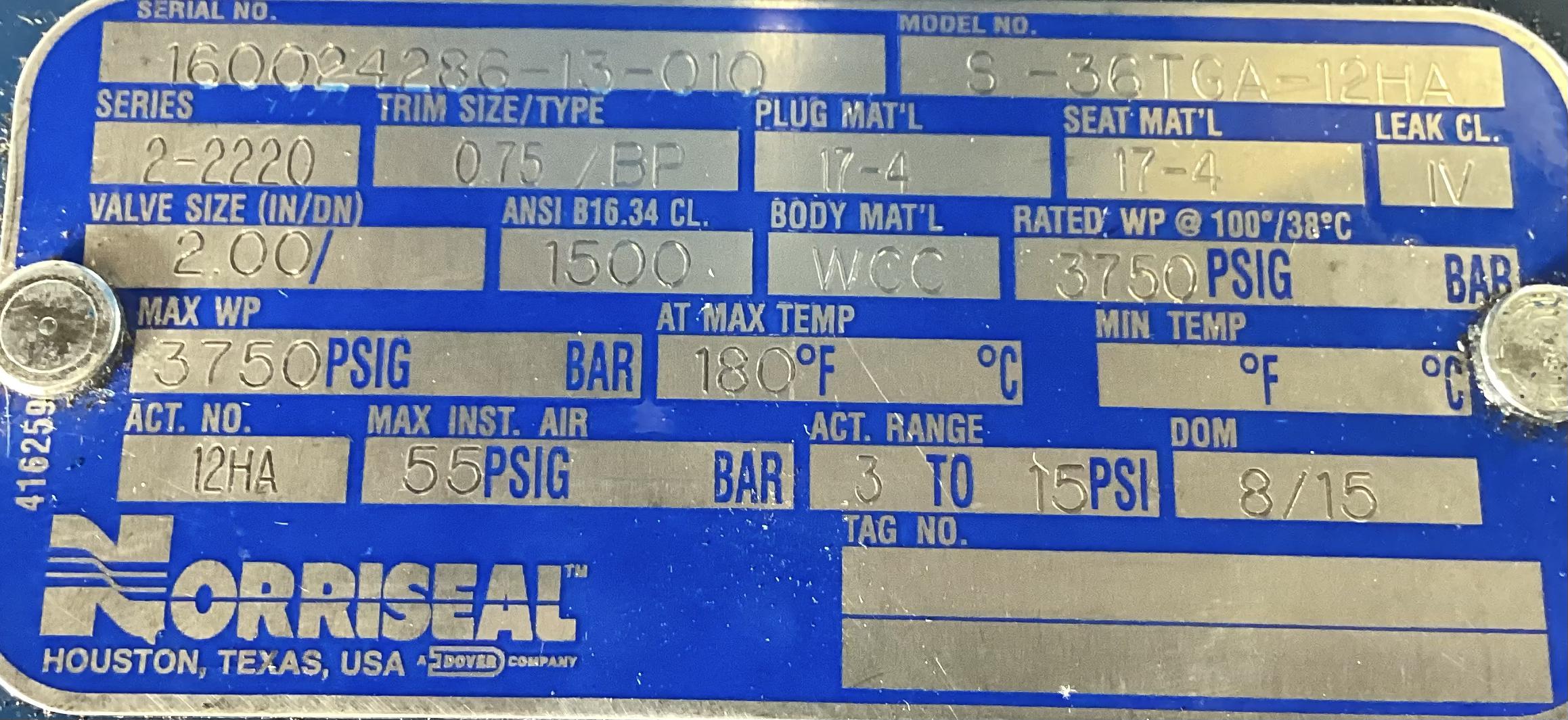 2" Norriseal Motor Valve