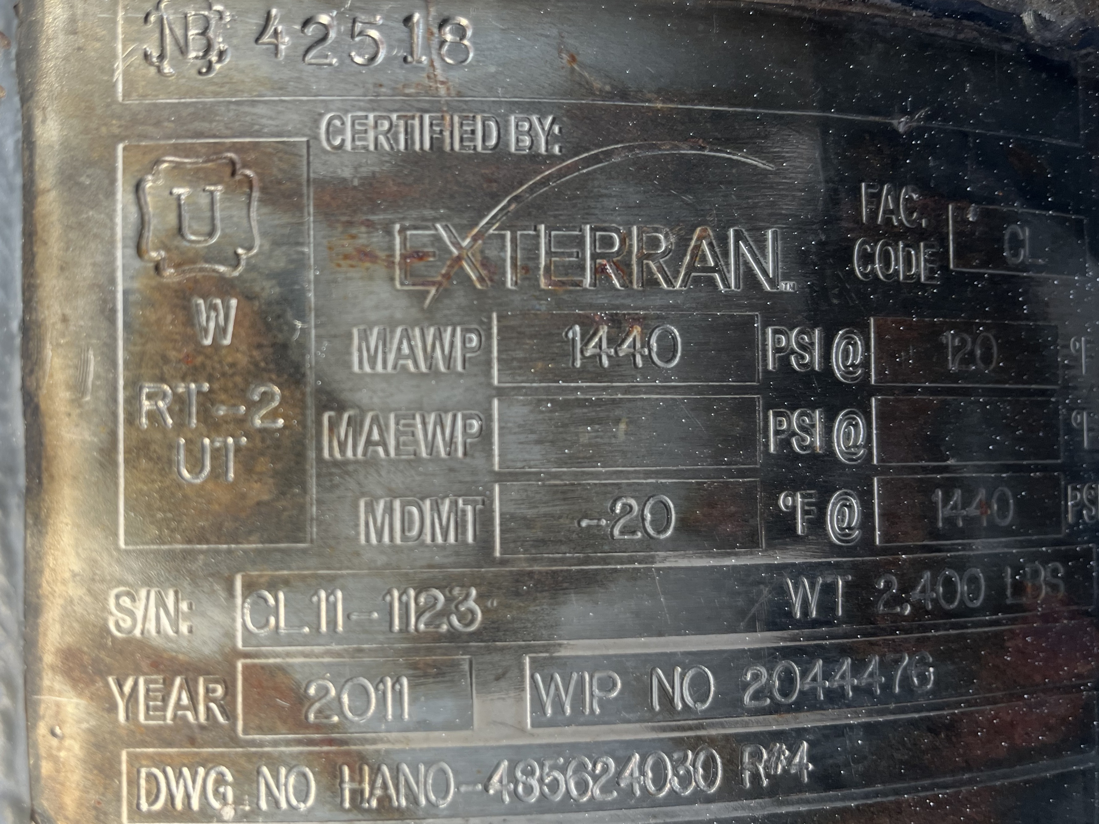 Used Separator, Vertical, 2P, 24"x7'6", 1440#