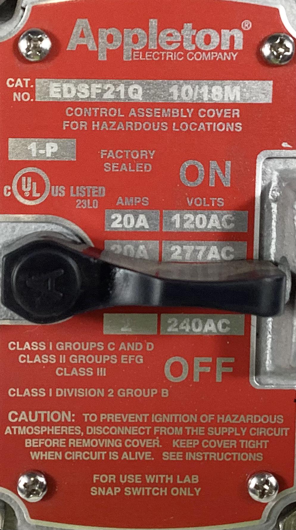 Switch, Tumbler, Electrical, 20A, 240AC