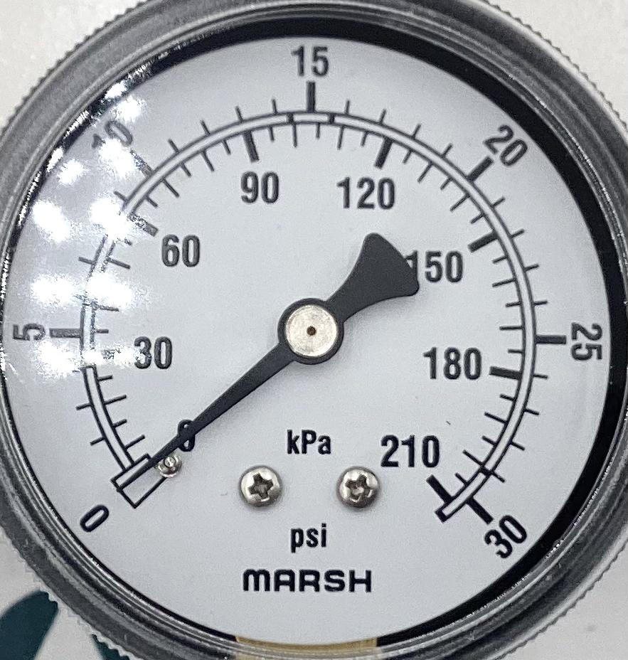 Gauge, Pressure, Dry, 1/4"x2-1/2", 0-30#