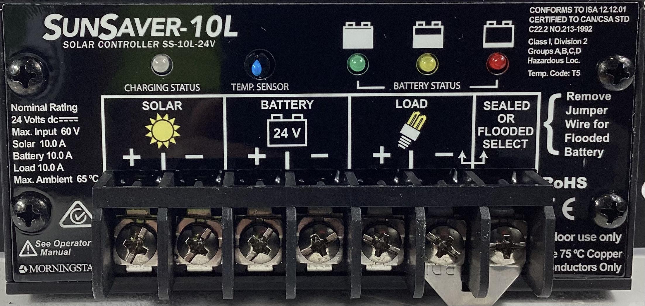Controller, Solar, SunSaver-10L, 24V