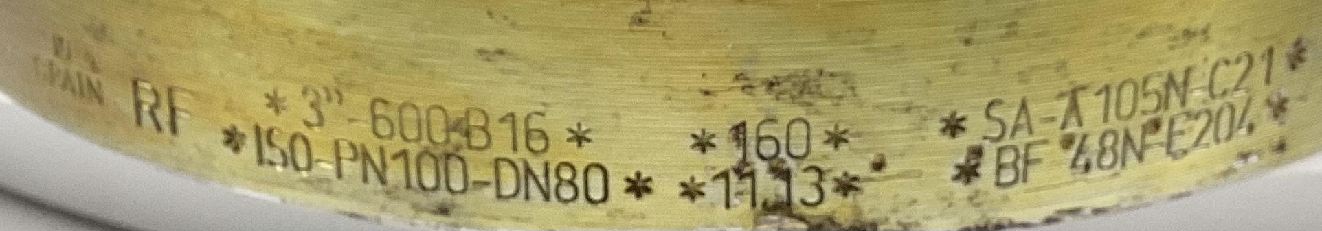 Flange, Pipe, 3", RFWN, 600, SCH160