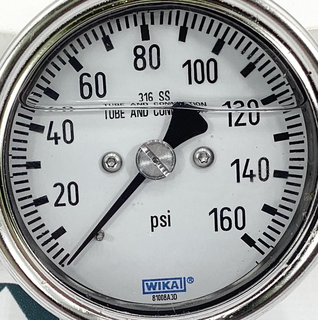 Gauge, Pressure, Liquid Filled, 1/4"x2-1/2", 0-160#