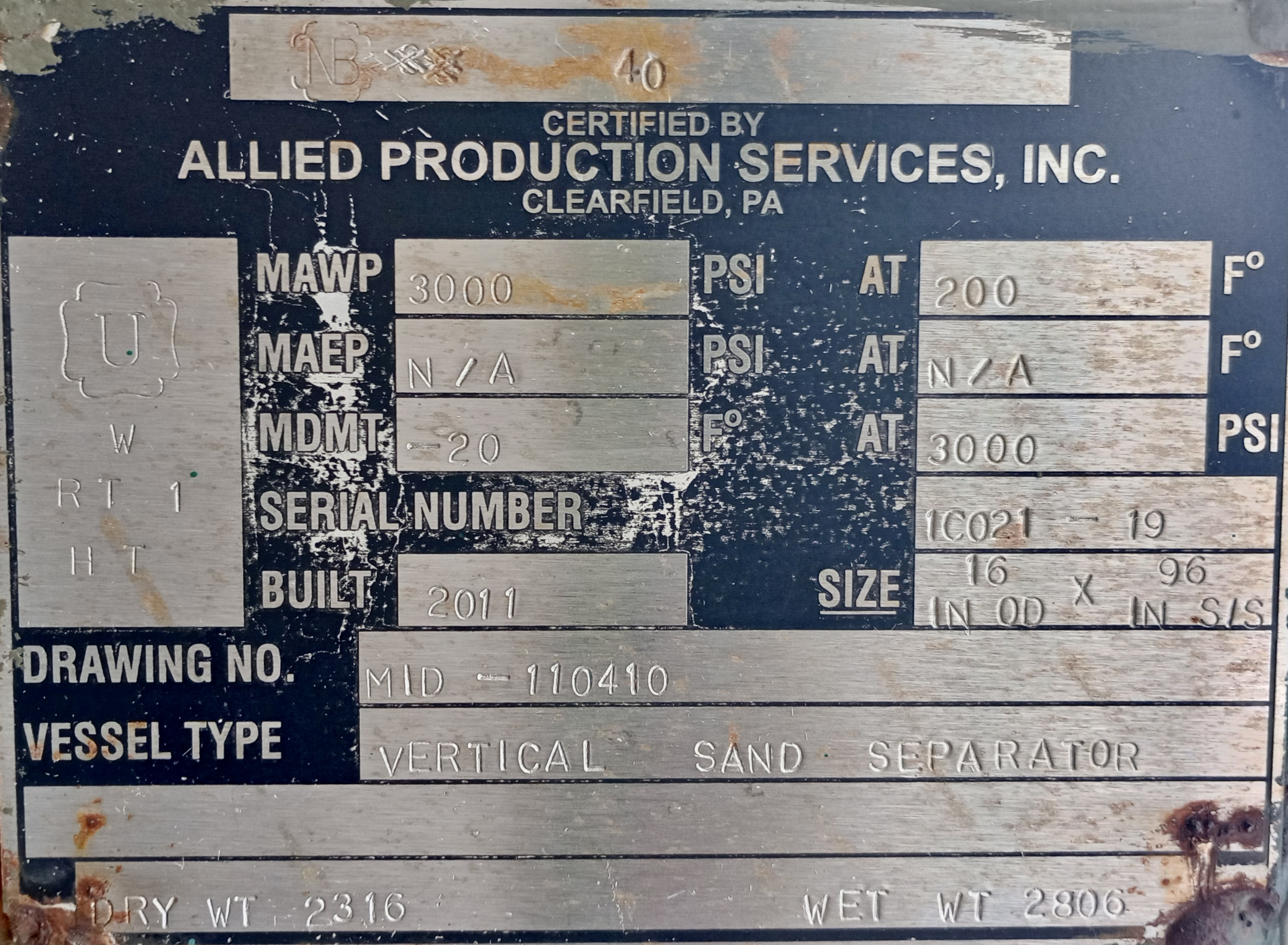 Used Sand Trap, Gravity, 16"x8', 3000#