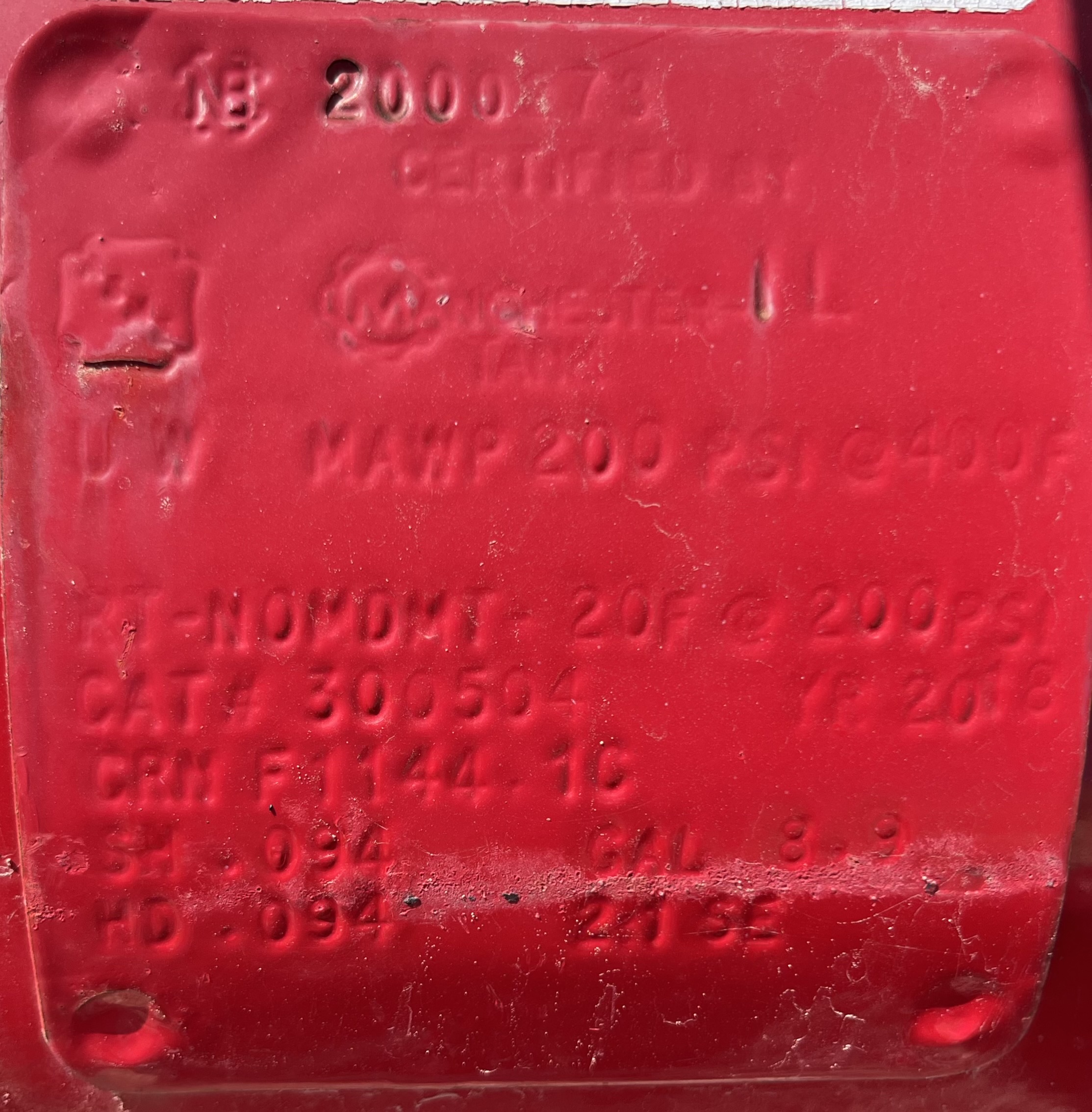 Used Blowcase, Horizontal, 8.9 gal, 200#