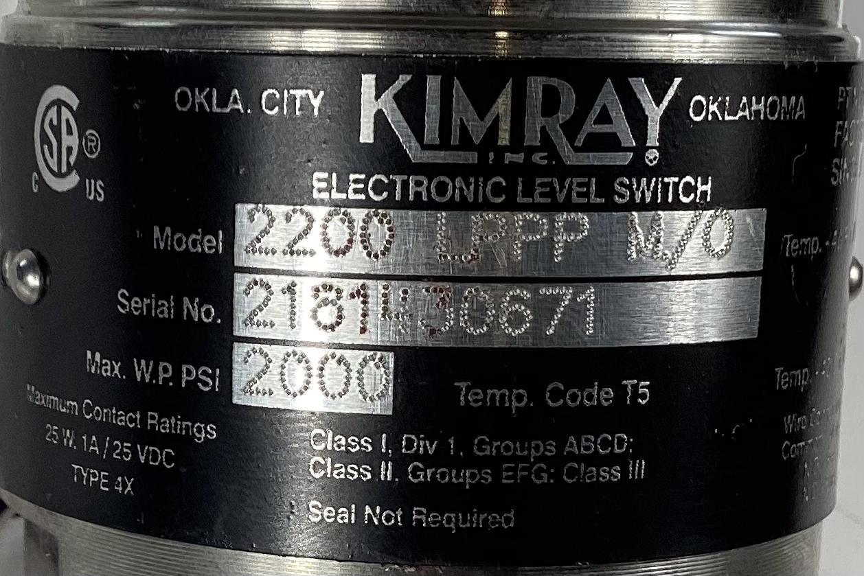 Switch, Level, 2" 2,000, Kimray