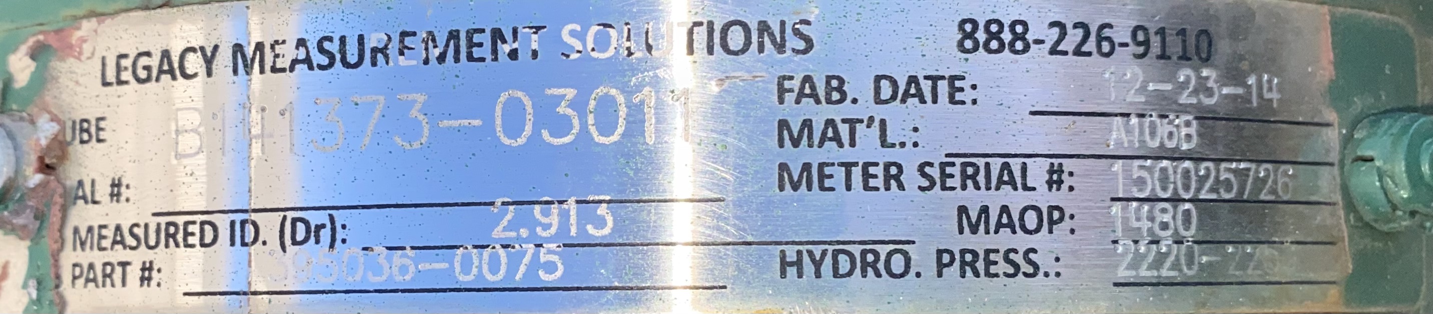 Meter Run, 3", 1480#