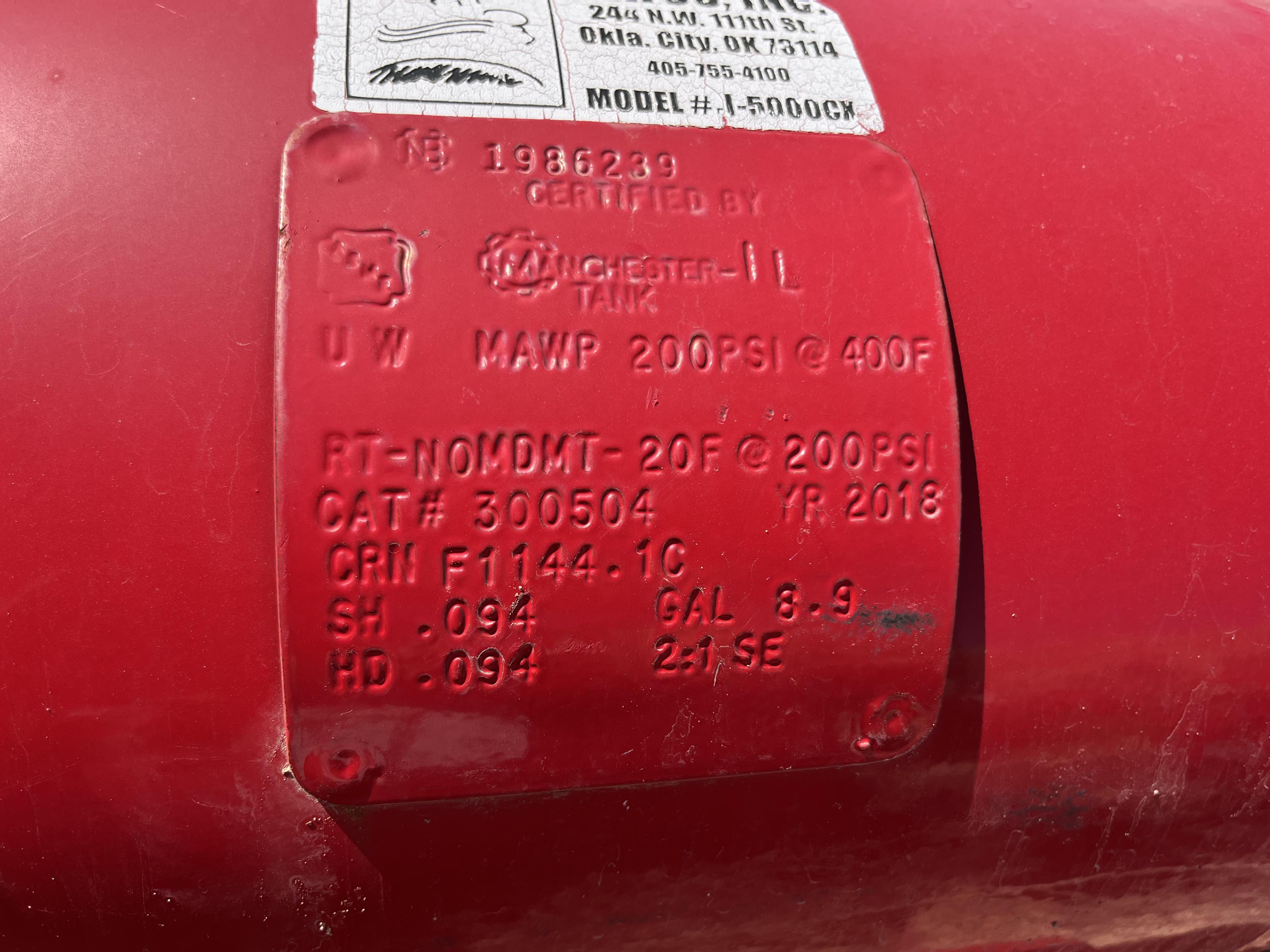 Used Blowcase, Horizontal, 8.9 gal, 200#