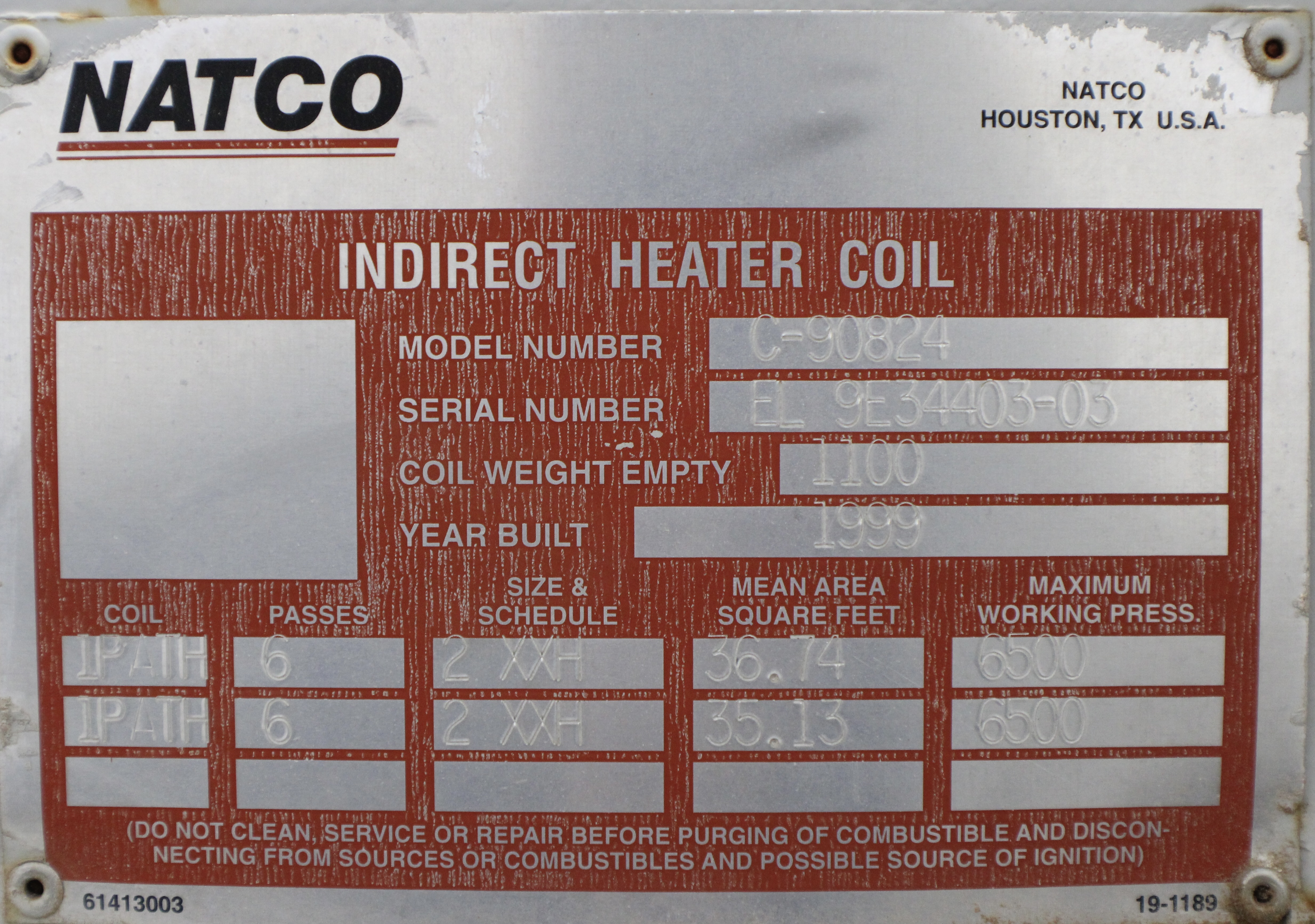 Used GPU, Single, 20"x10', 1422, 1 mmbtu