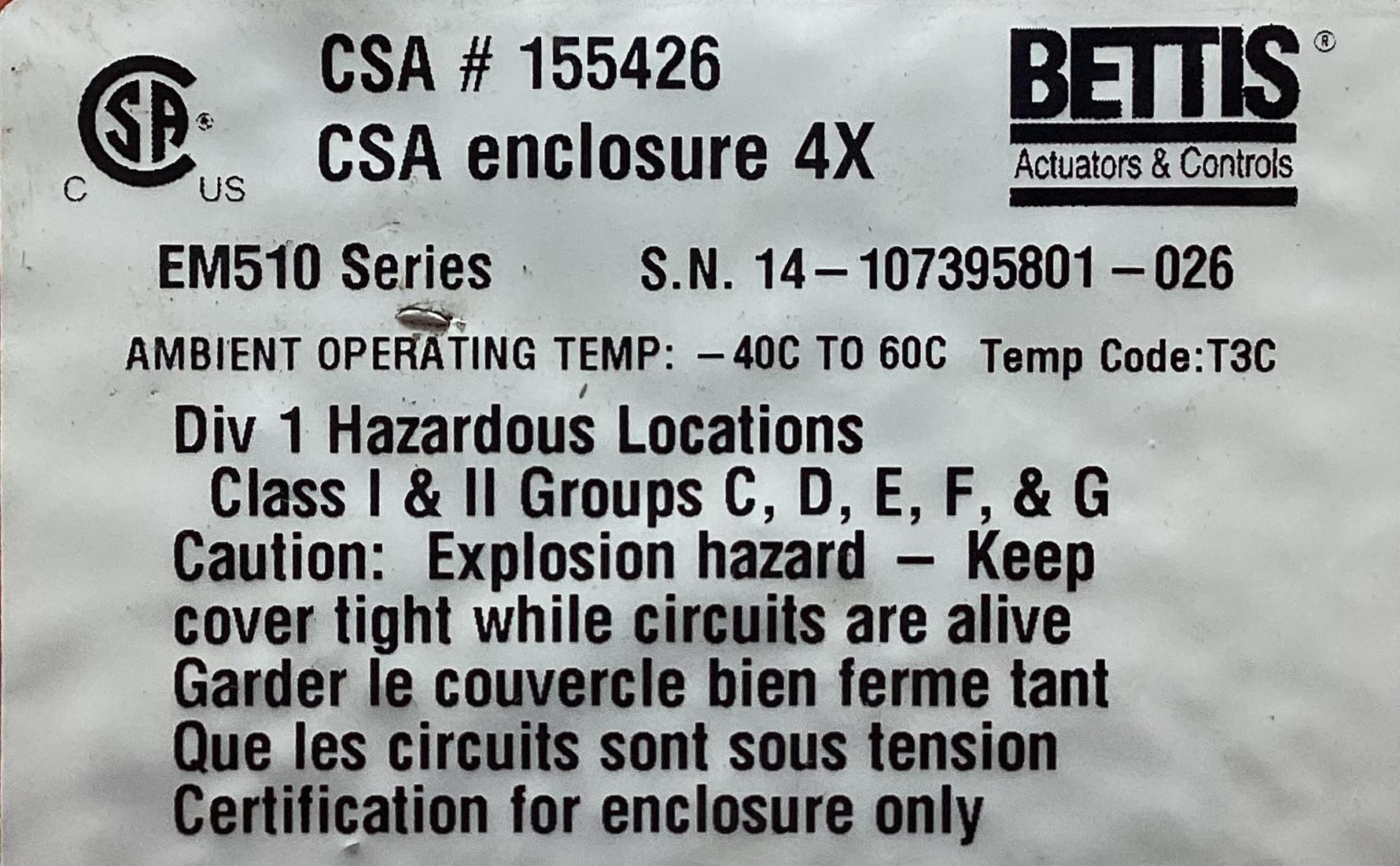 Actuator & Choke, 24VDC, Series-EM510
