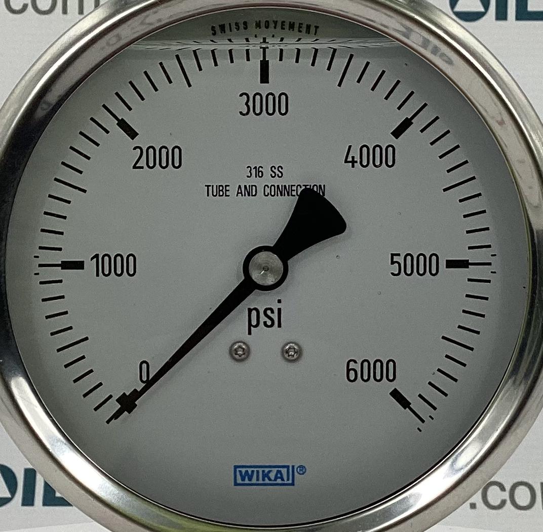 Gauge, Pressure, Wet, 1/2"x4", 0-6000#