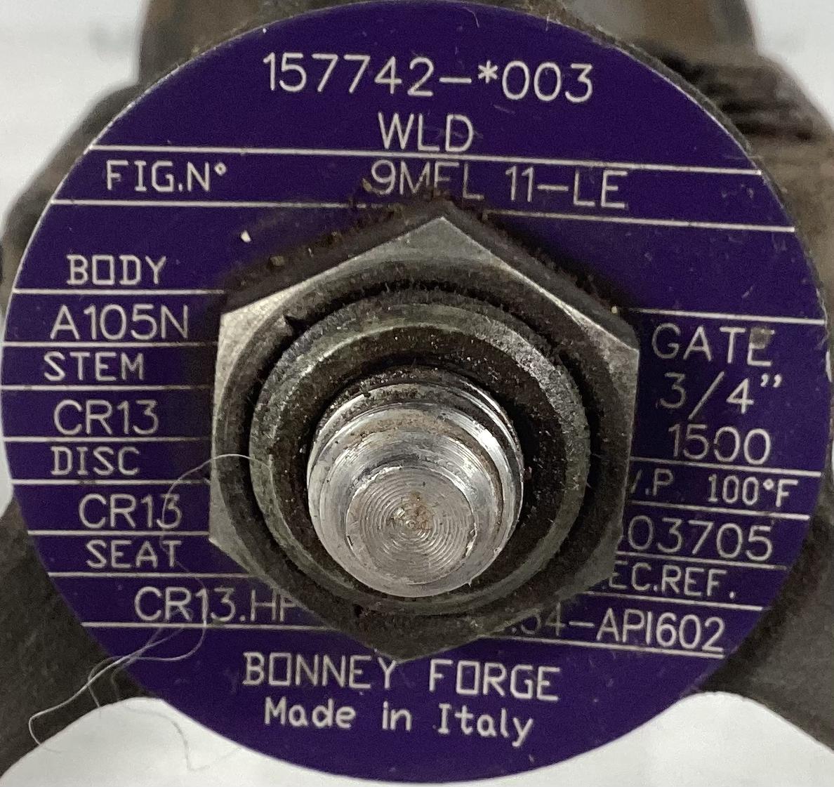 Valve, Gate, 3/4", 1500#