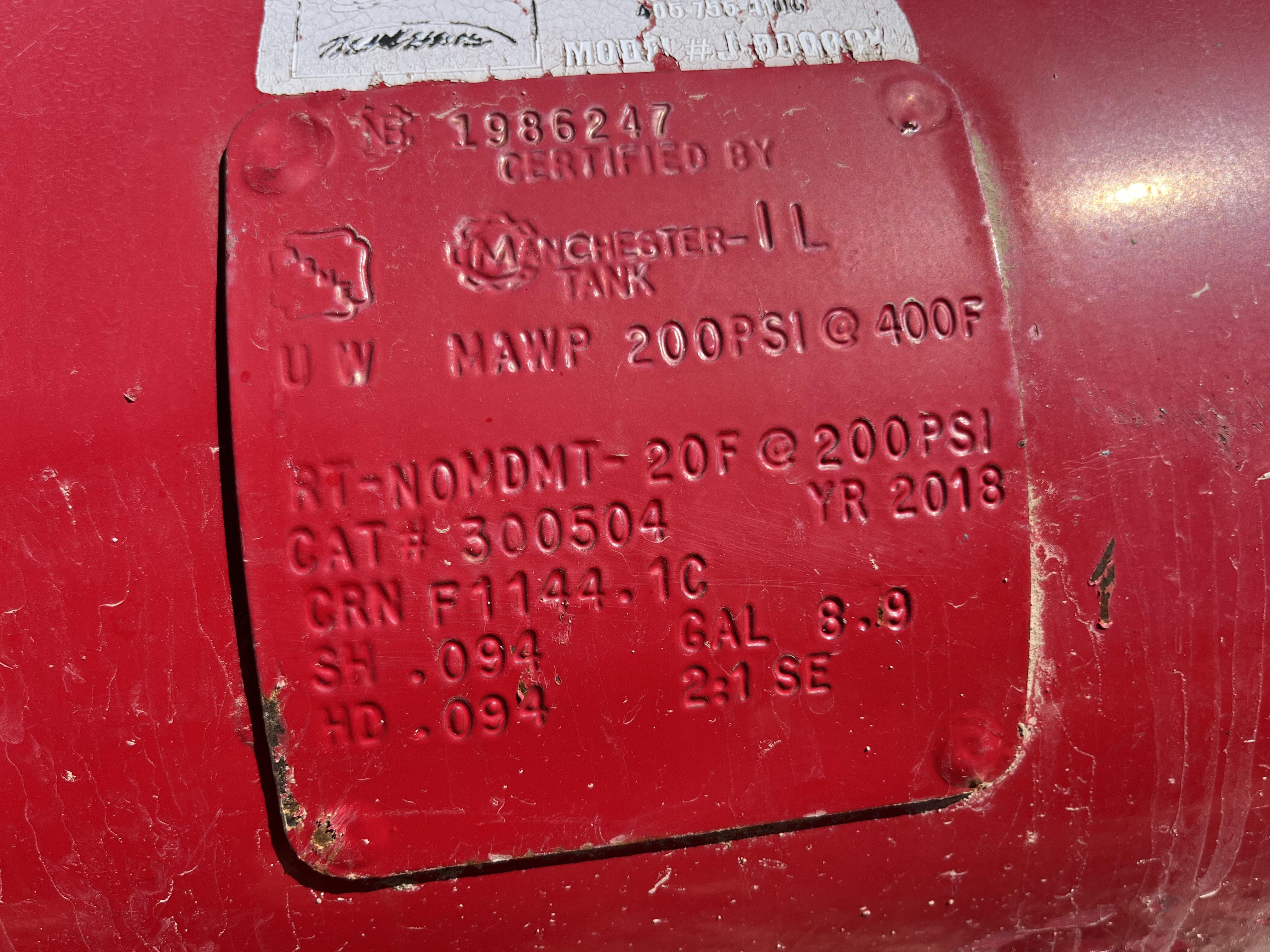 Used Blowcase, Horizontal, 8.9 gal, 200#