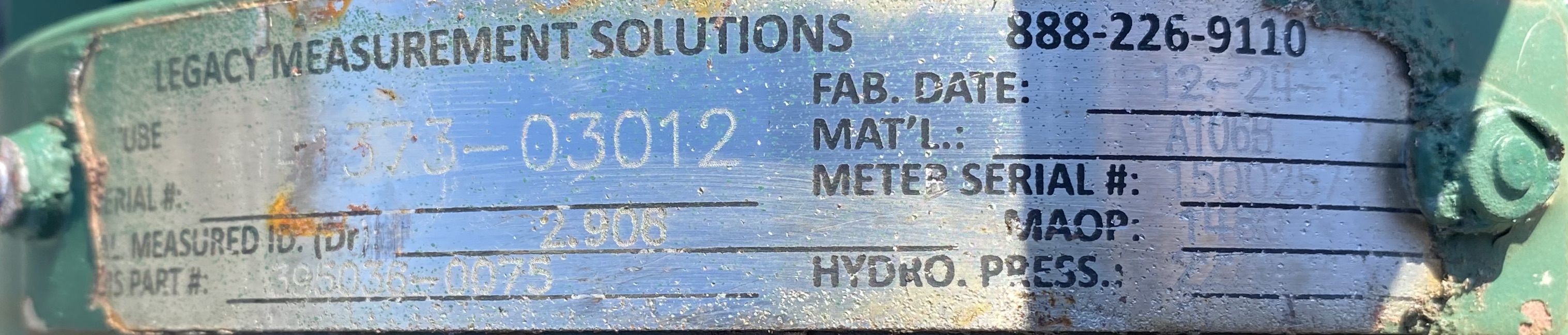 Meter Run, 3", 1480#