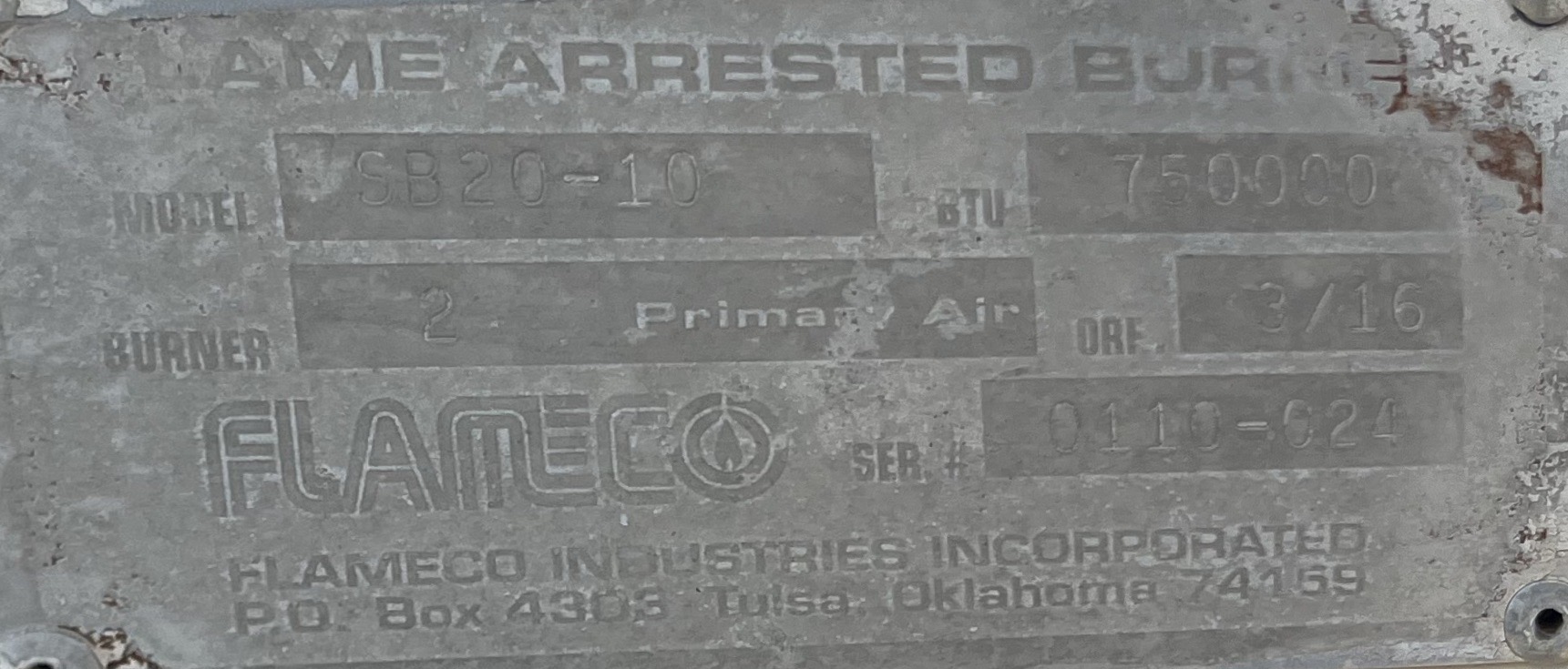 Used GPU, Single, 24"x10', 1440, 750 mbtu