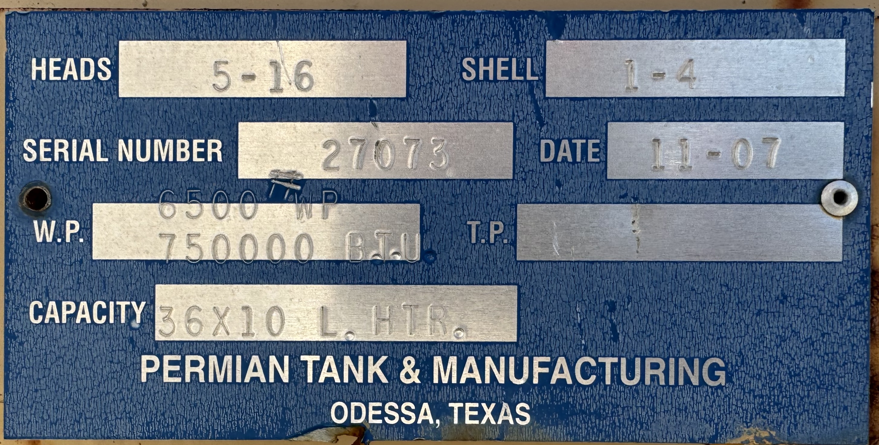 Used Line Heater, ? mmbtu, 3", 6500#