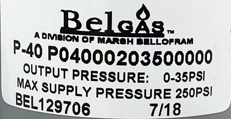 Regulator, Belgas, 1/4", 0-35#