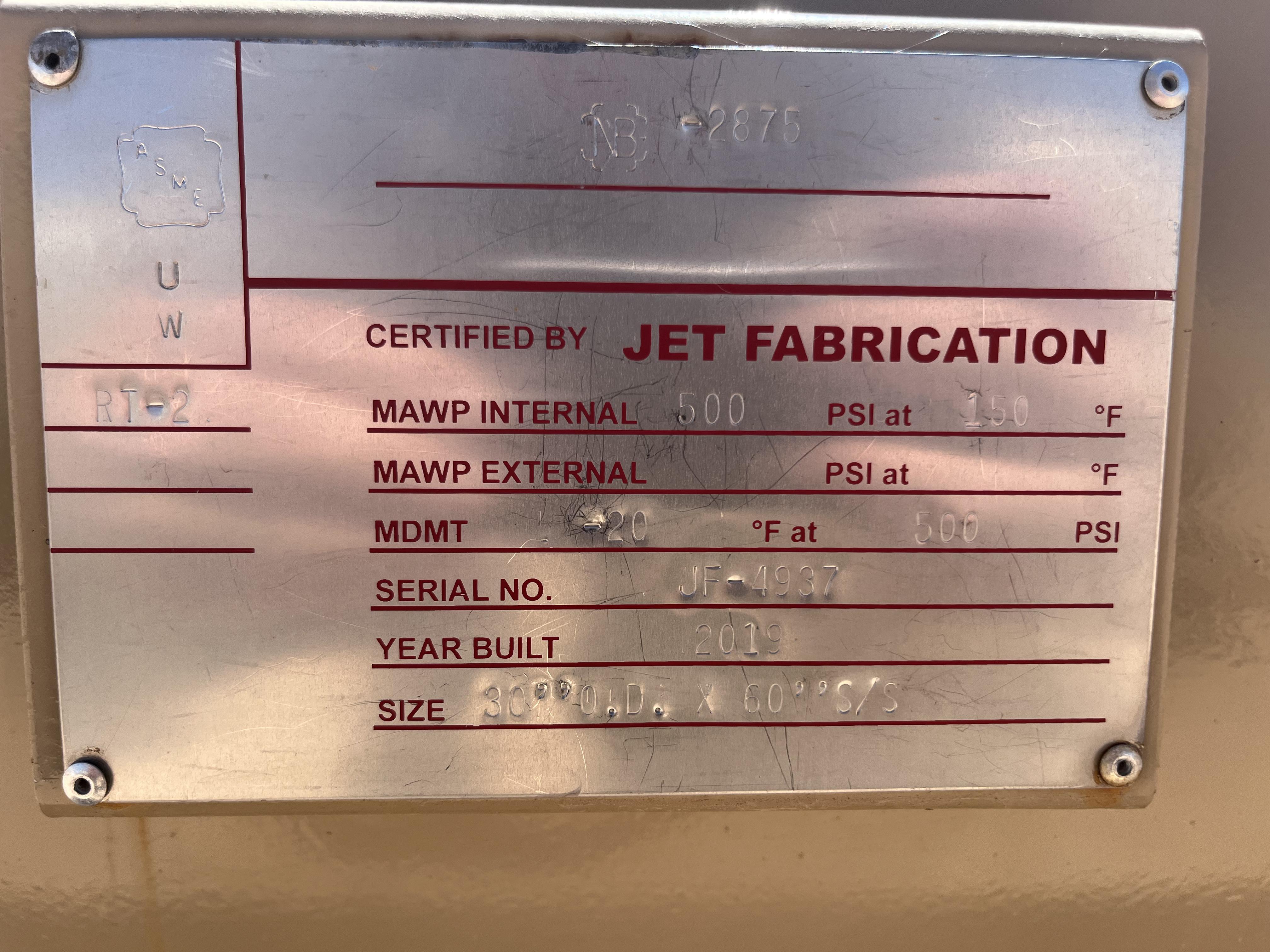 Separator, Horizontal, 2P, 30"x5', 500#